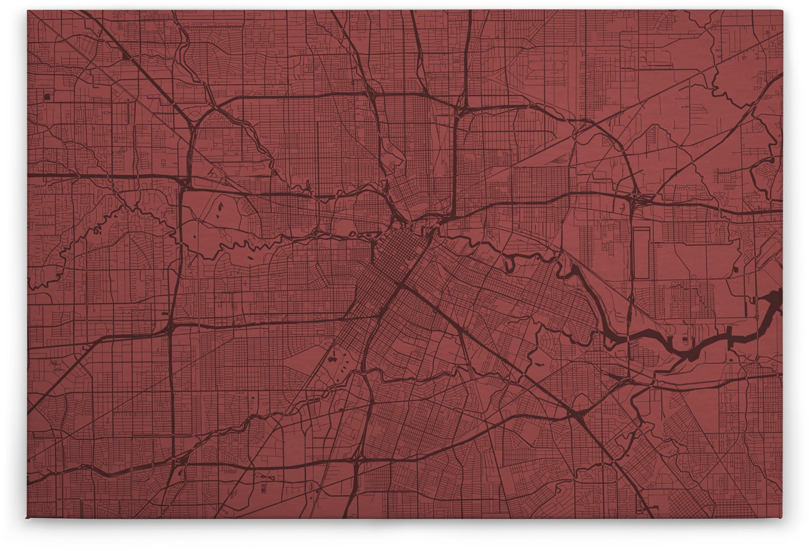 A.S. Création Leinwandbild »metropolitan 3«, Kunst-Modern-Kinder, (1 St.), Keilrahmen Bild Stadtplan Karte Rot Leinwand-Bild Wohnzimmer modern