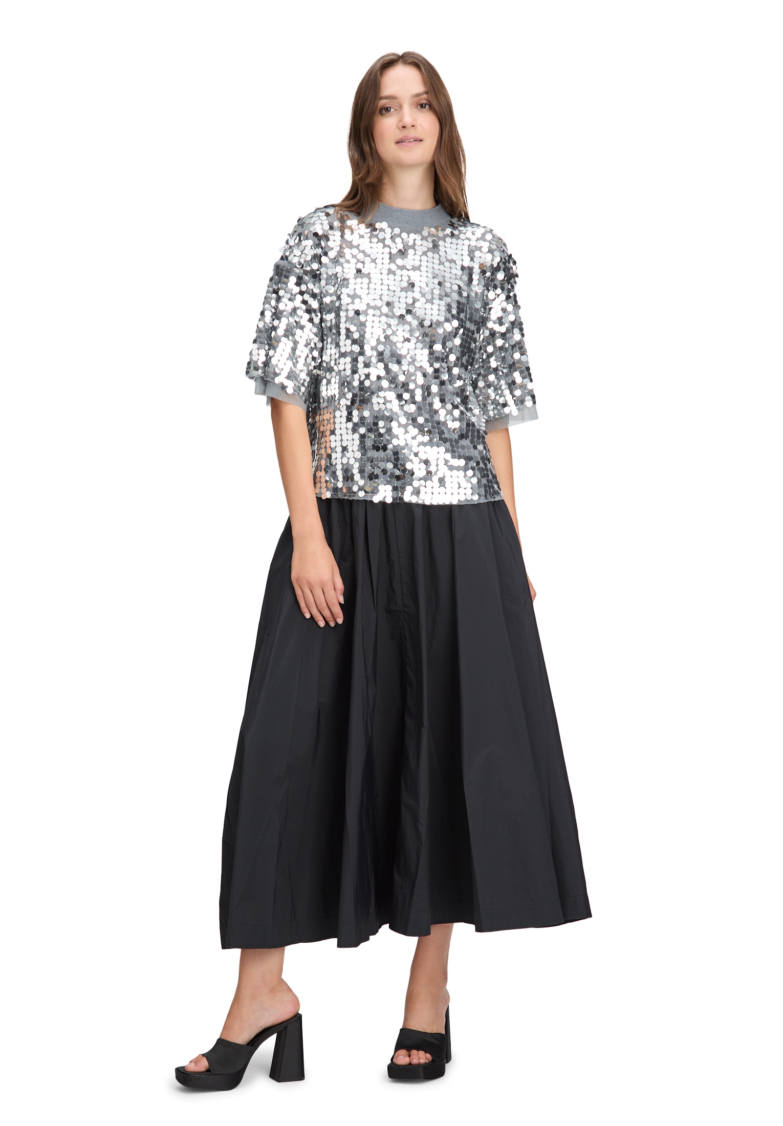 Cartoon Kurzarmshirt »Damen Pailletten-Pullover mit Rippbündchen« 1 Stk. tlg.