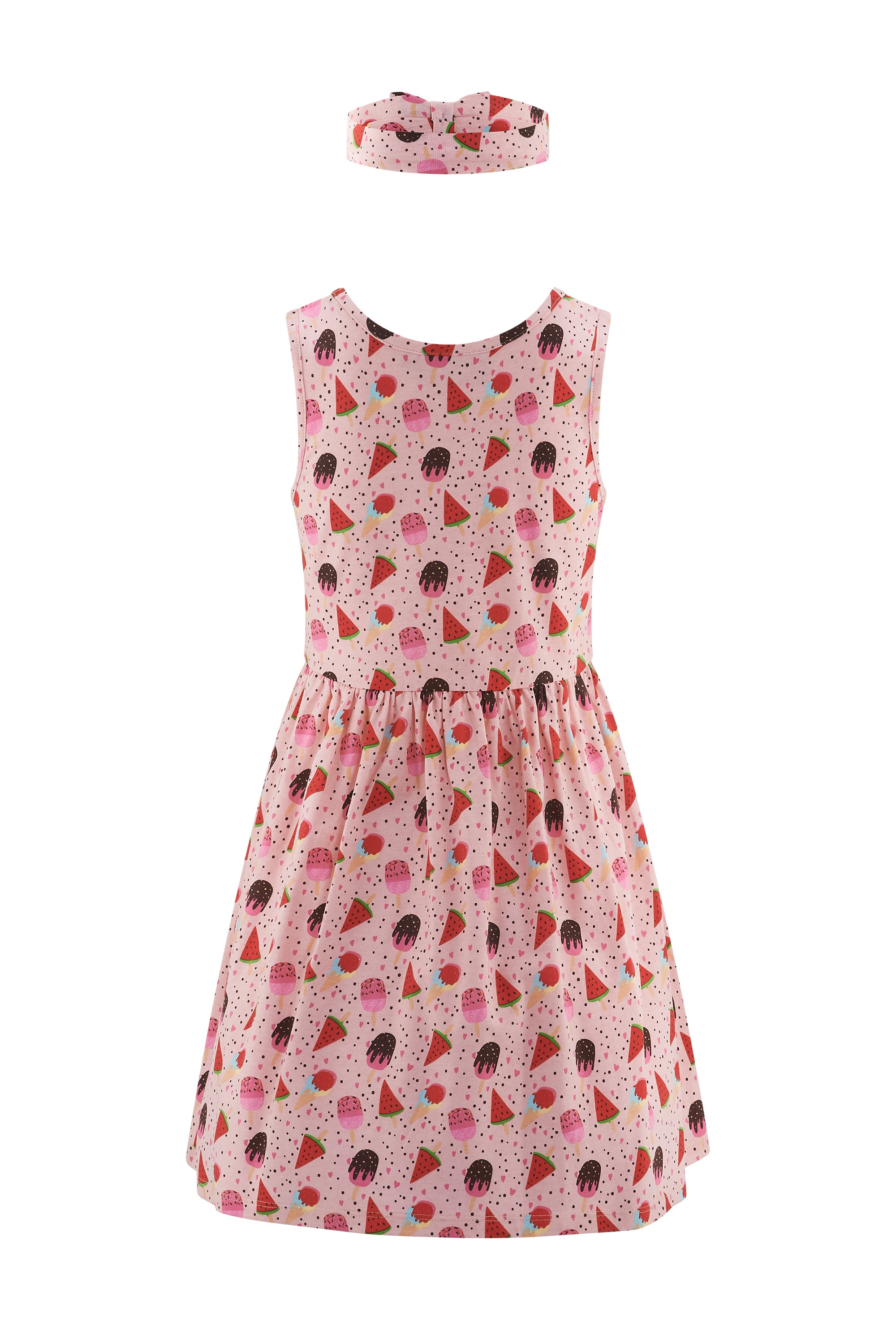 happy girls Jerseykleid Set, 2 tlg. tlg. mit süßem Haarband mit Schleifendetail