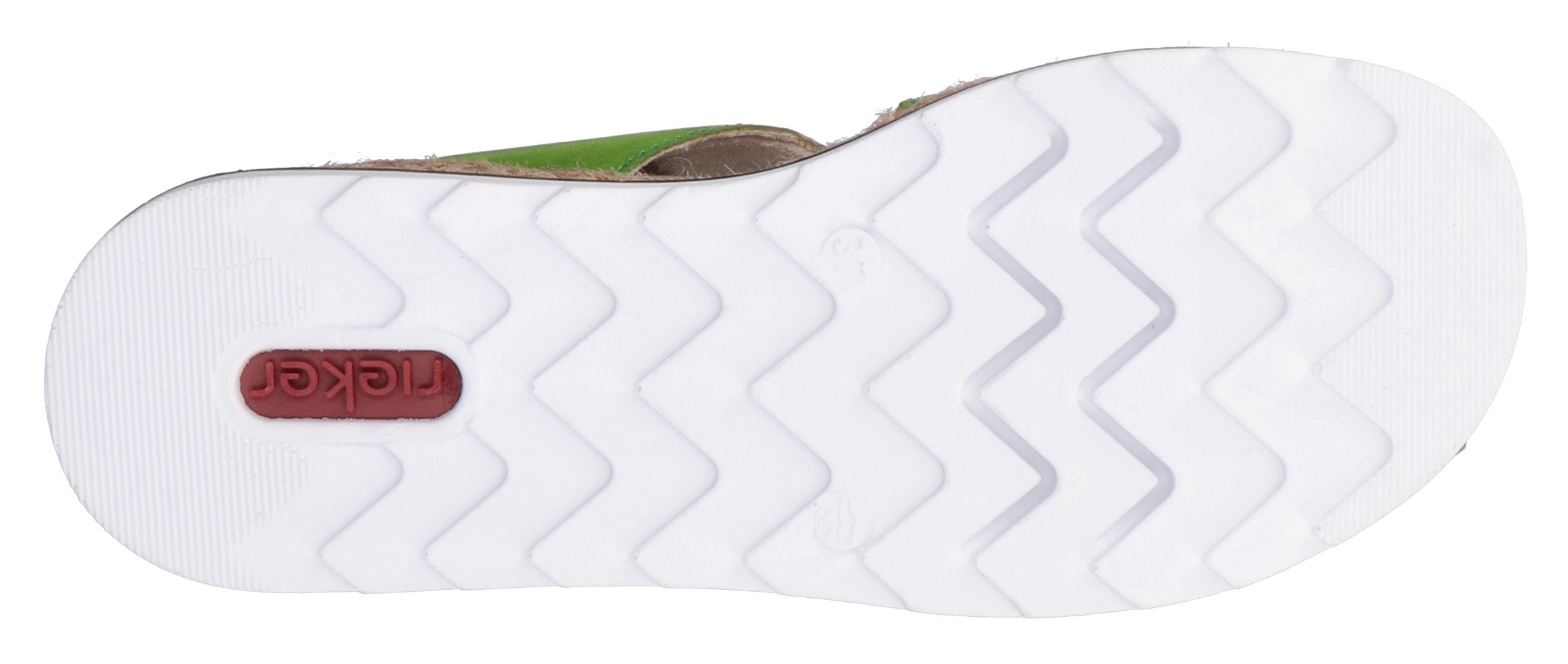 Rieker Pantolette, Sommerschuh, Strandschuh, Hausschuh mit trendigem Keilabsatz