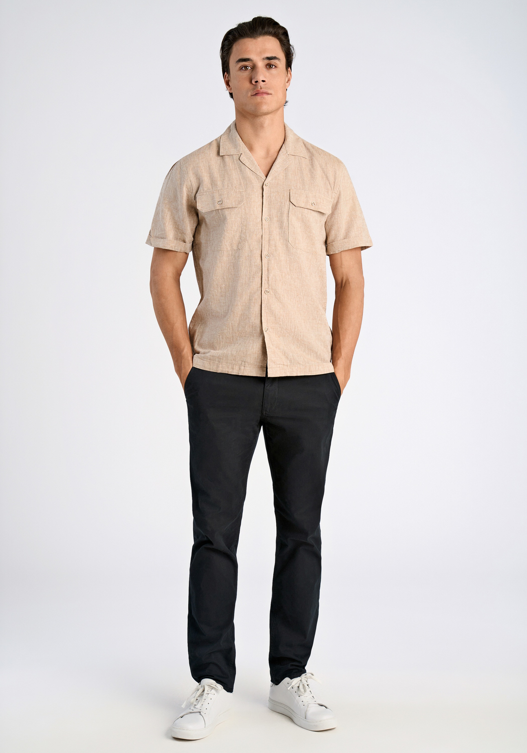 Lindbergh Linen Shirt Relaxed Fit Beige L 6