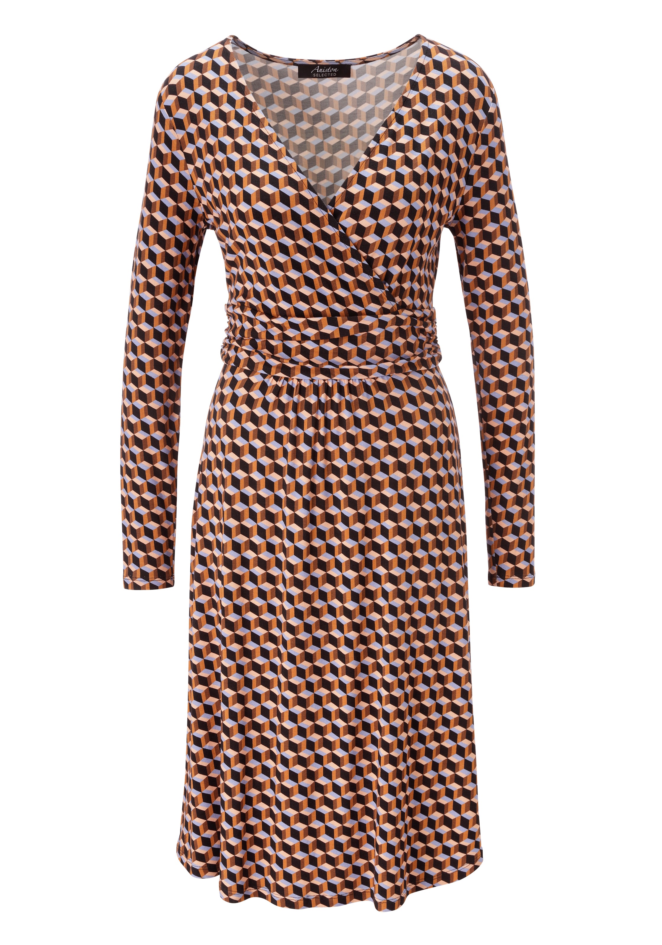 Aniston SELECTED Jerseykleid V-Ausschnitt mit raffinierter Wickeloptik - NEUE KOLLEKTION
