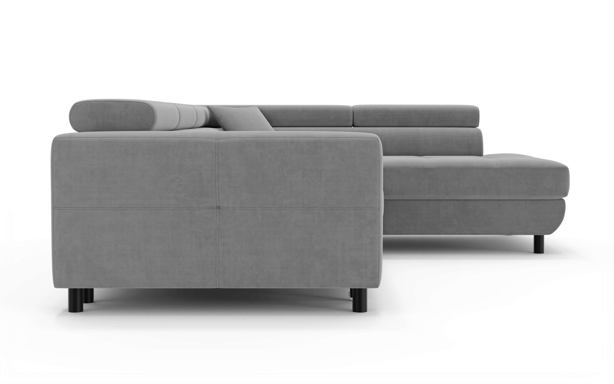 OTTO home Ecksofa »AADEN Schlafsofa mit verstellbaren Kopfstützen, B/T/H: 254/199/90 cm«, mit Bettfunktion und Bettkasten, Ottomane rechts/links bestellbar