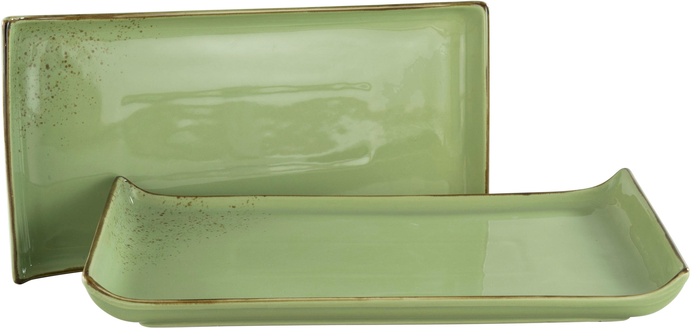 CreaTable Servierplatte "Nature Collection", (Set, 2 tlg.), Servier Set, 33x16,5 cm