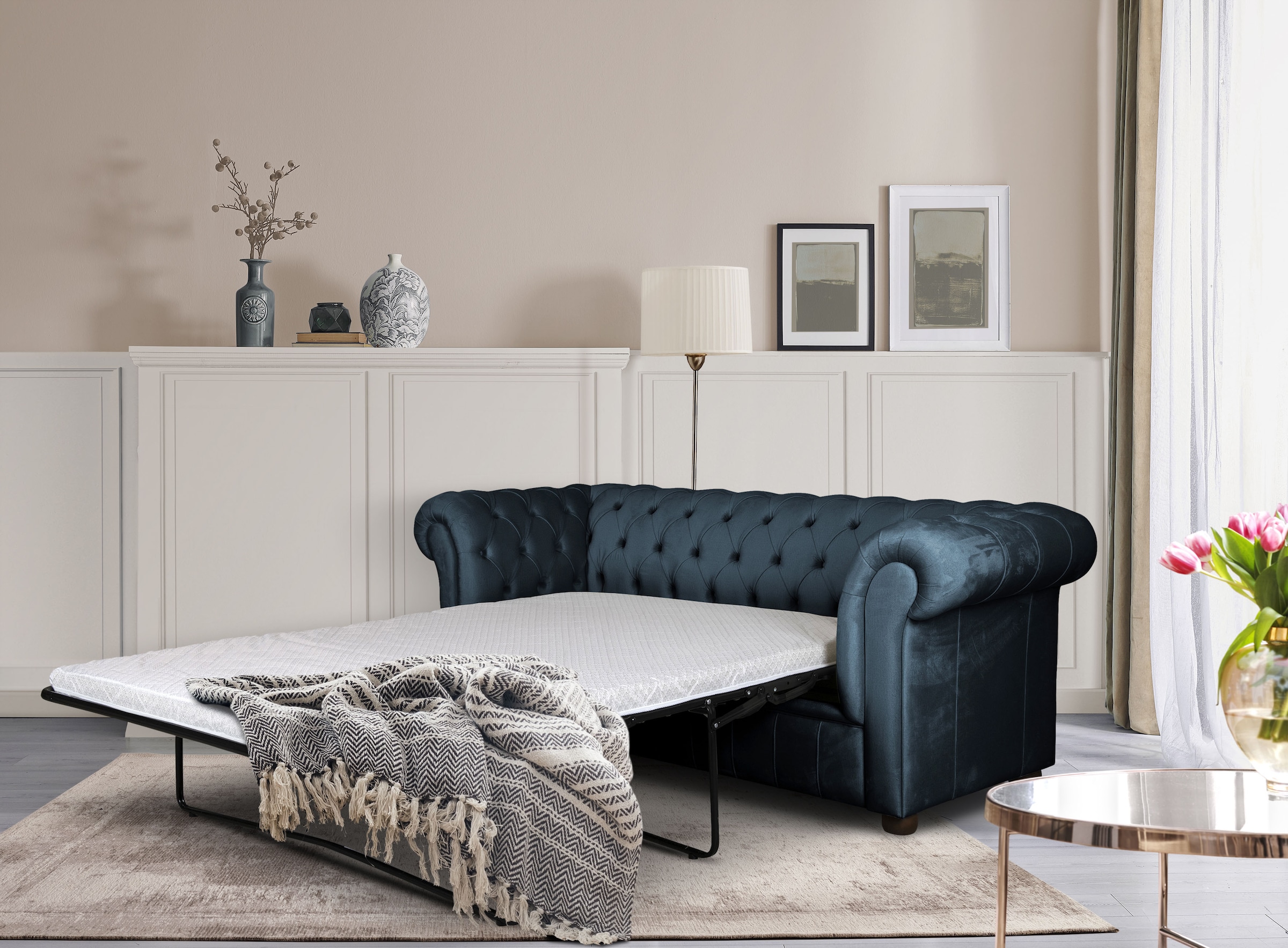Home affaire 3-Sitzer "CHARENTE, optionale Schlafsofa, Chesterfield-Sofa, B günstig online kaufen