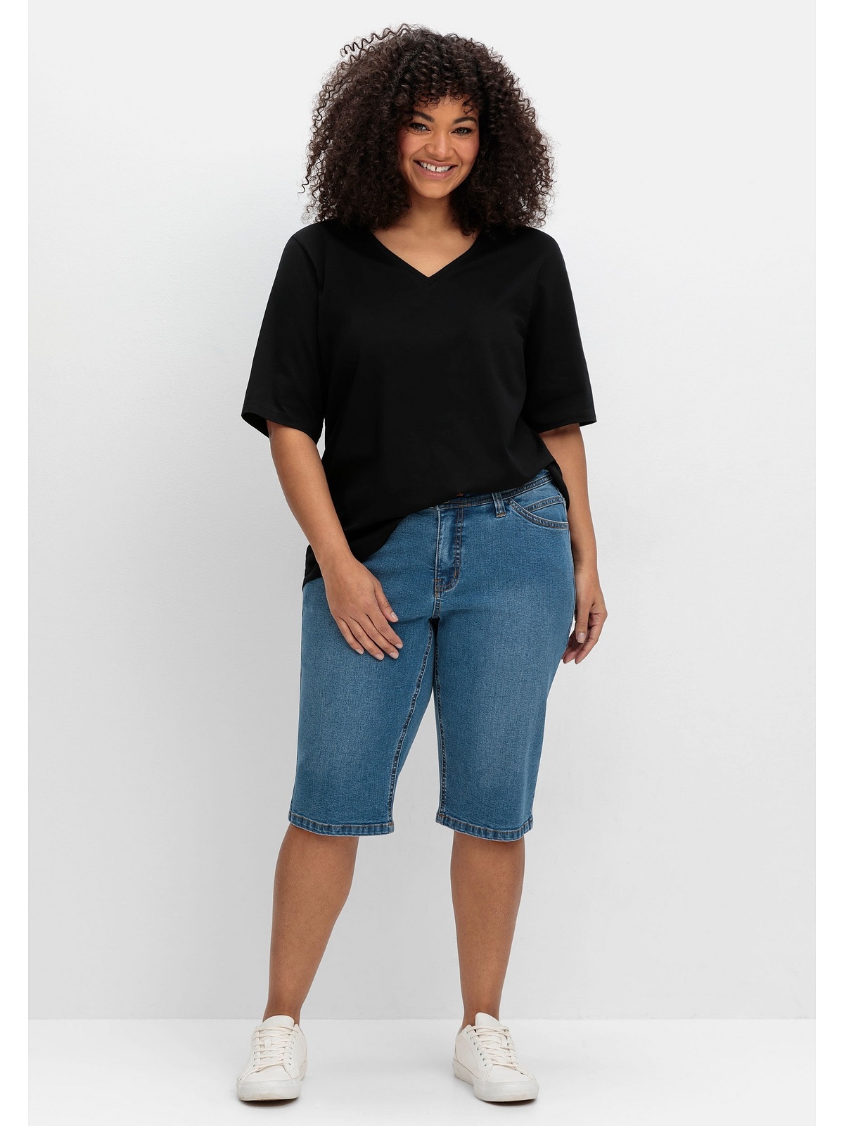 Sheego Jeansbermudas "Große Größen", im Curvy-Schnitt VERENA günstig online kaufen
