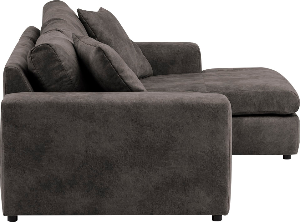 andas Ecksofa »SLEETLAND XXL in Samtvelours oder Vintage-Leder-Optik, L-Form,«, besonders groß und bequem