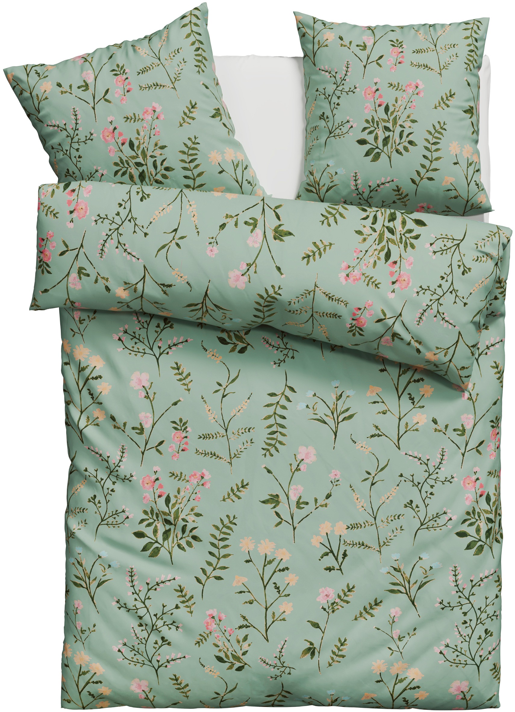 OTTO home Bettwäsche "Claara" 2 Stk. tlg. mit Blumen Design, skandinavisch, günstig online kaufen