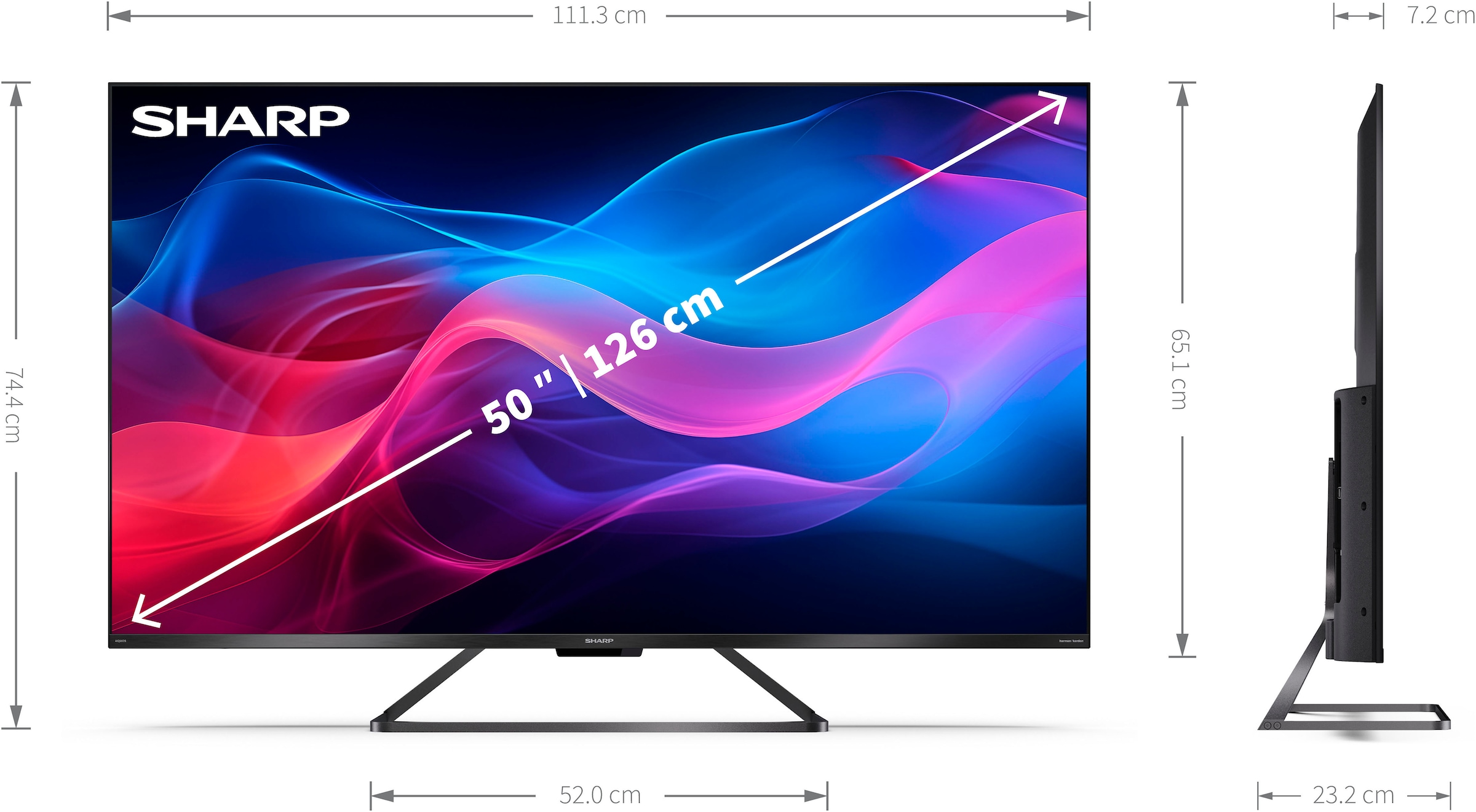 Sharp QLED-Fernseher »4T-C50GRx«, 4K Ultra HD, Smart-TV-Google TV