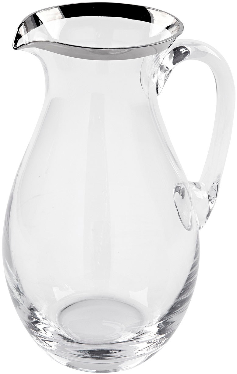 Fink Karaffe "PLATINUM, Glaskrug, Höhe ca. 25 cm", (1 tlg.), Wasserkrug aus Glas mit Platinumrand, Fassungsvermögen ca. 