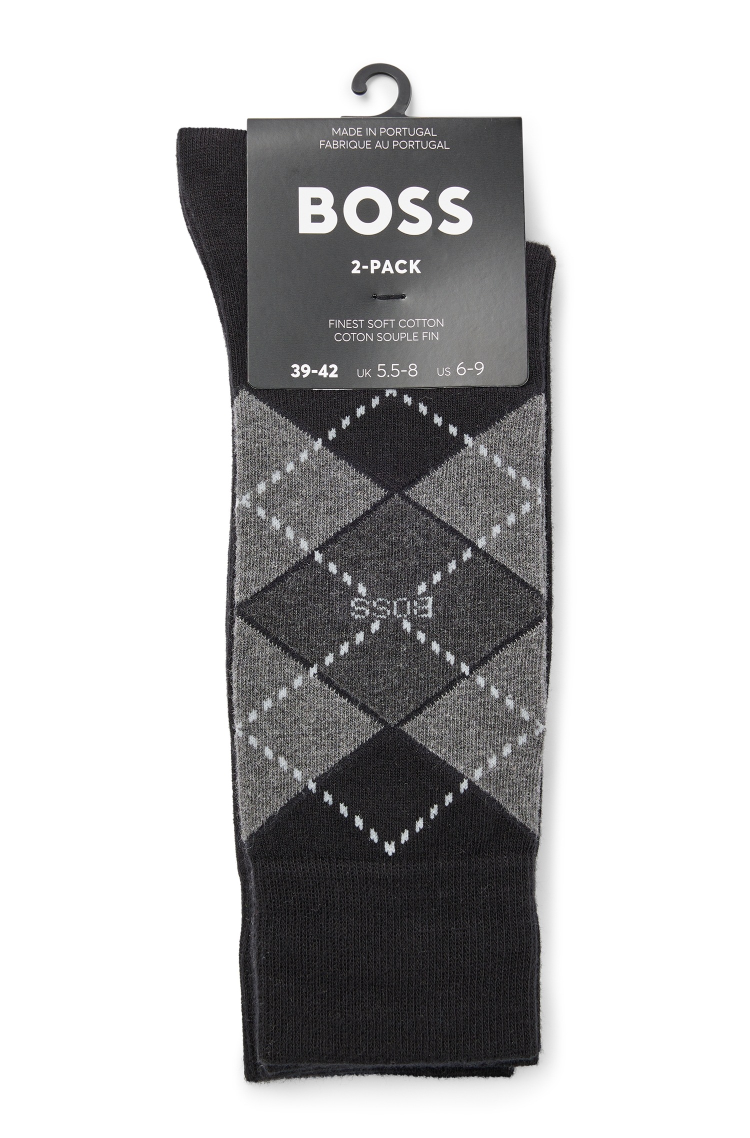Thumbnail - BOSS Socken "2P RS Argyle CC", (Packung, 2 Paar, 2er Pack), mit BOSS Schriftzug