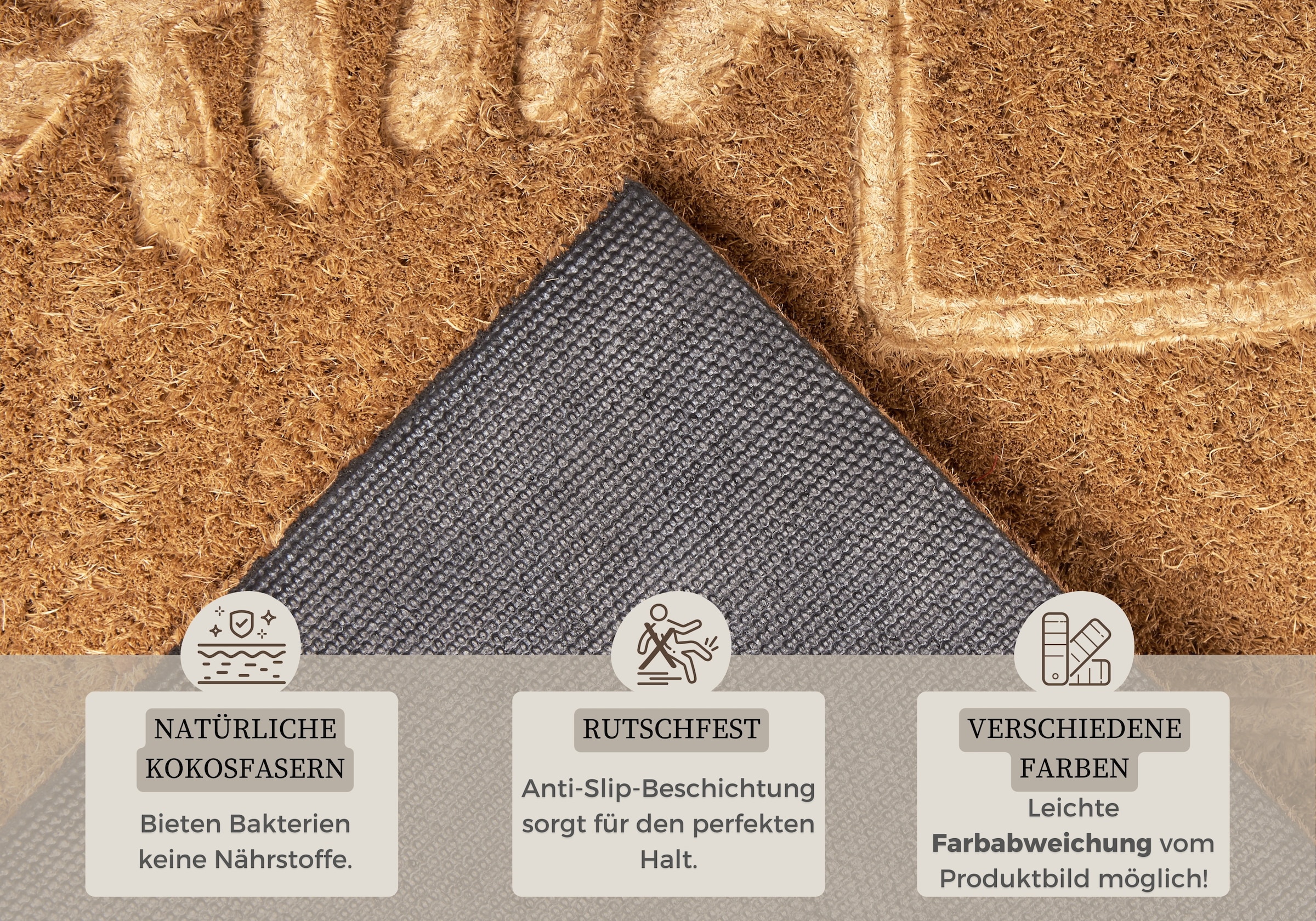 HANSE Home Fußmatte »Flowerpot, Türmatte«, rechteckig, 15 mm Höhe, Kokos, Schmutzfangmatte, Outdoor, Rutschfest, Innen, Kokosmatte, Flur