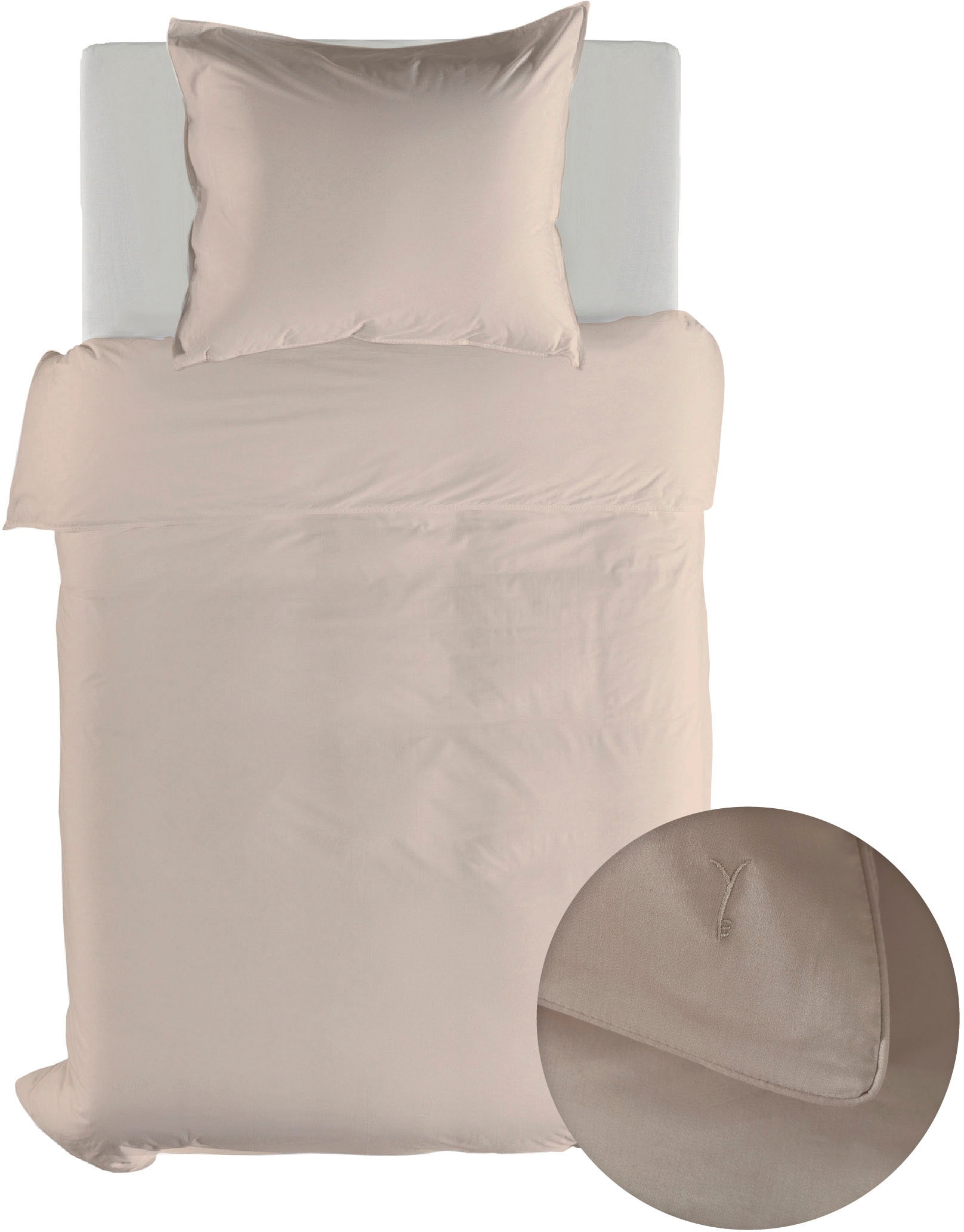 YELLOW Bettwäsche "Suite-Dubai" 2 Stk. tlg. Uni Design, 100% Baumwolle ab 1 günstig online kaufen