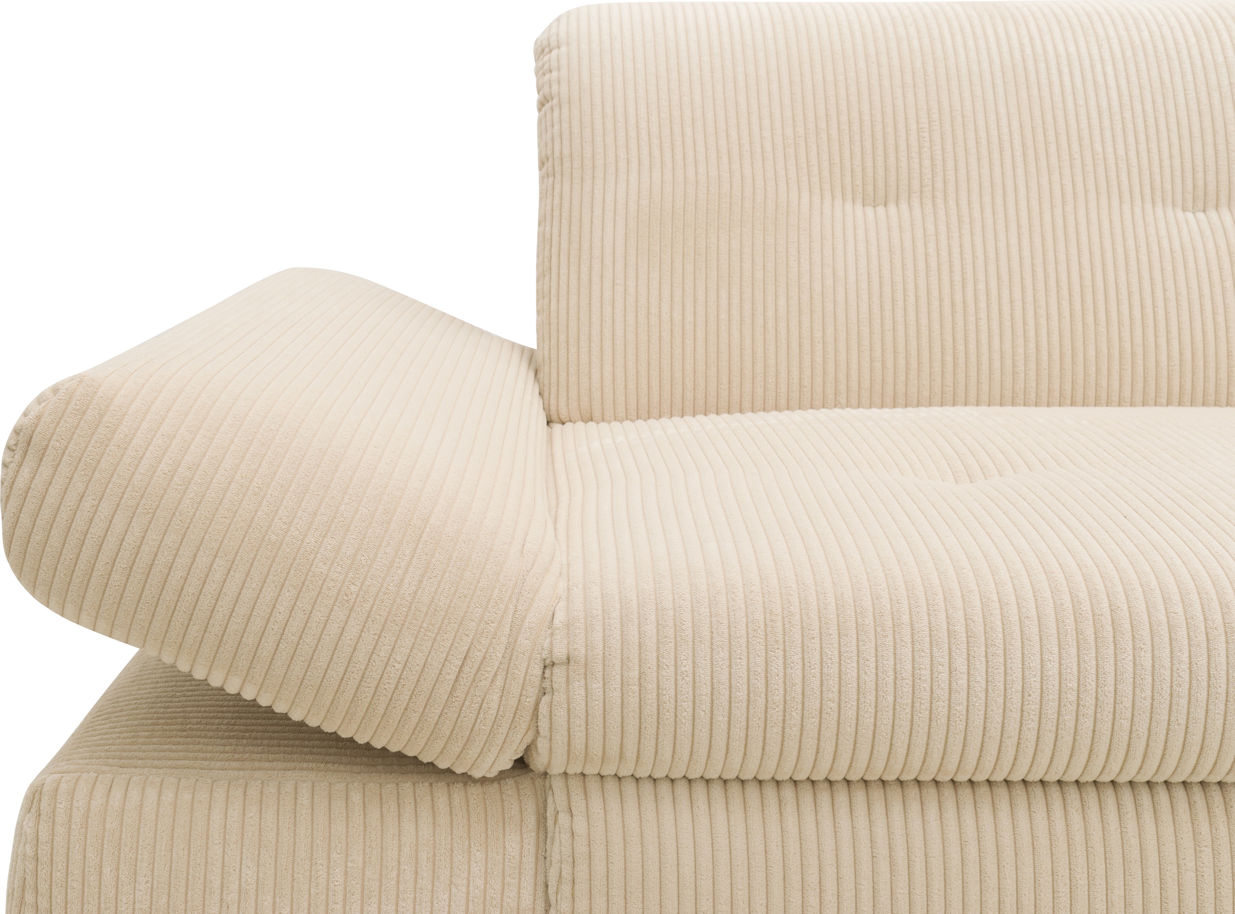 DOMO collection Ecksofa »Moric, L-Form, XXL-Sofa - Breite 300cm«, wahlweise mit Bettfunktion und Armteilverstellung, Cord