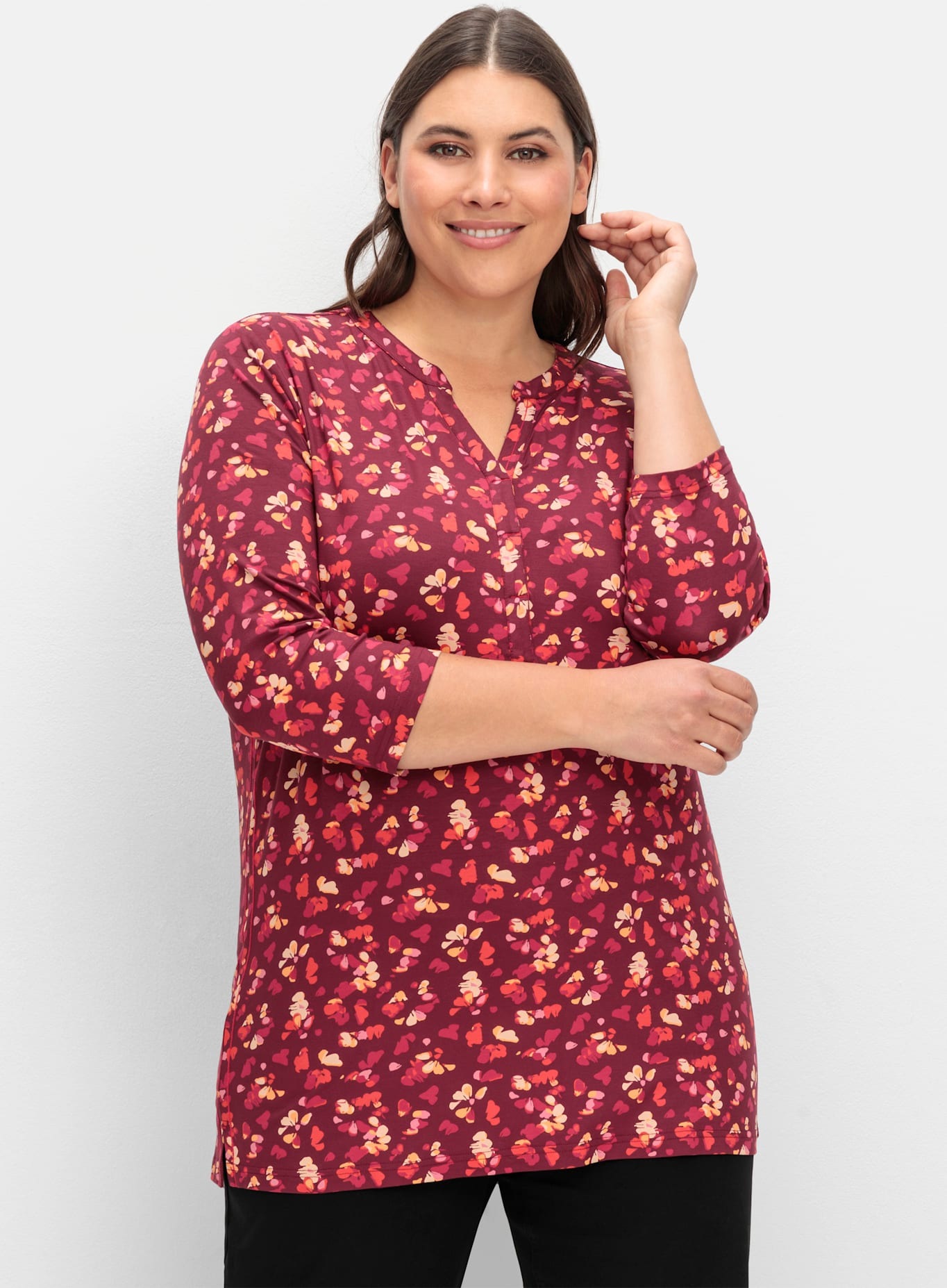 Sheego Rundhalsshirt "Rundhalsshirt", (1 tlg.) günstig online kaufen