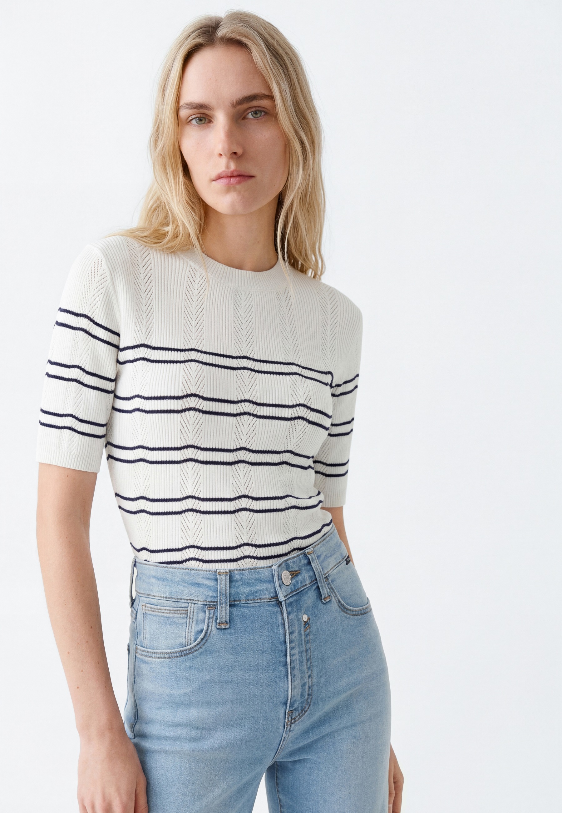 Mavi Strickpullover »SHORT SLEEVE TRICOT« Top Strick