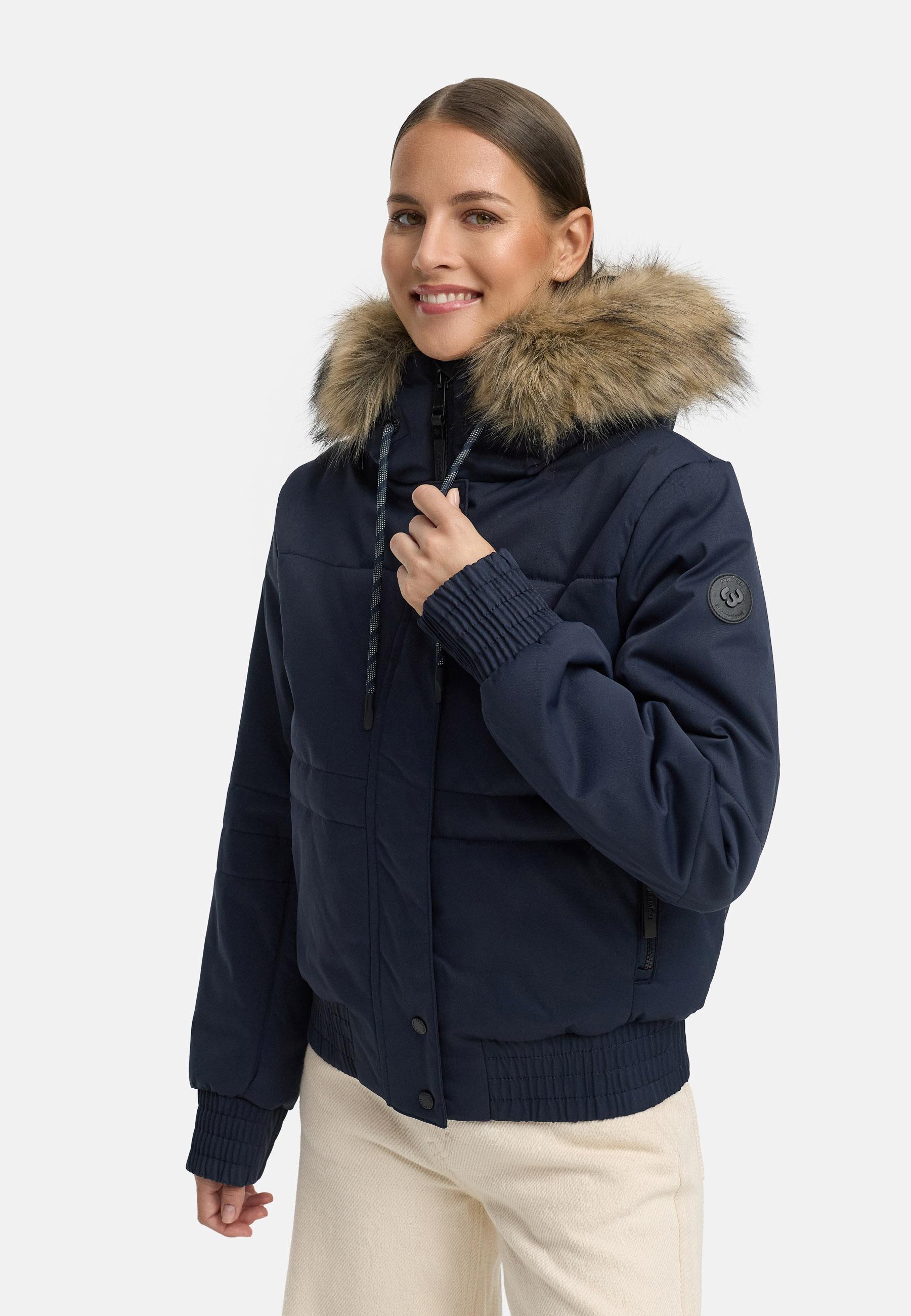 Ragwear Winterjacke »Deluxia YOUMODO« mit Kapuze modische Damen Bomberjacke mit Kunstfell