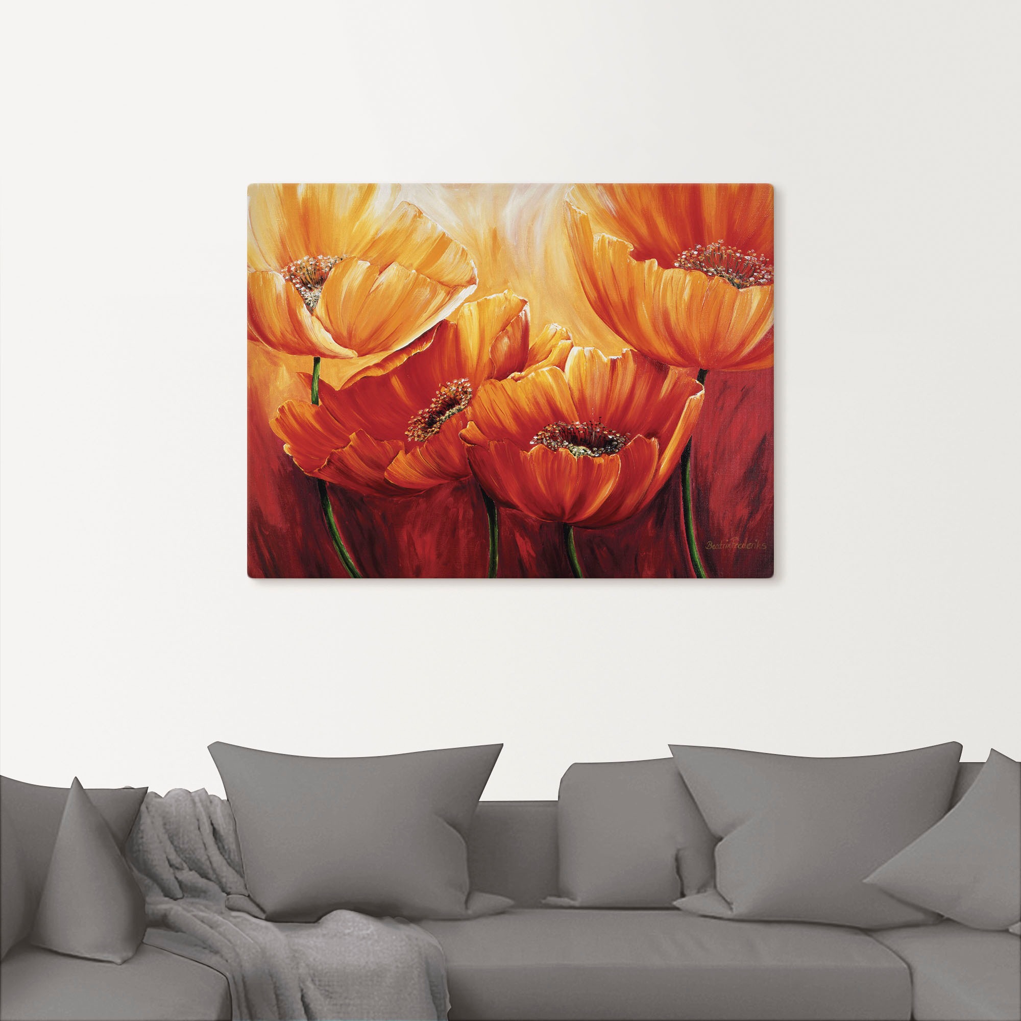 Artland "Vier Mohnblumen" Blumen 1 Stk. tlg. als Leinwandbild, Poster in ve günstig online kaufen