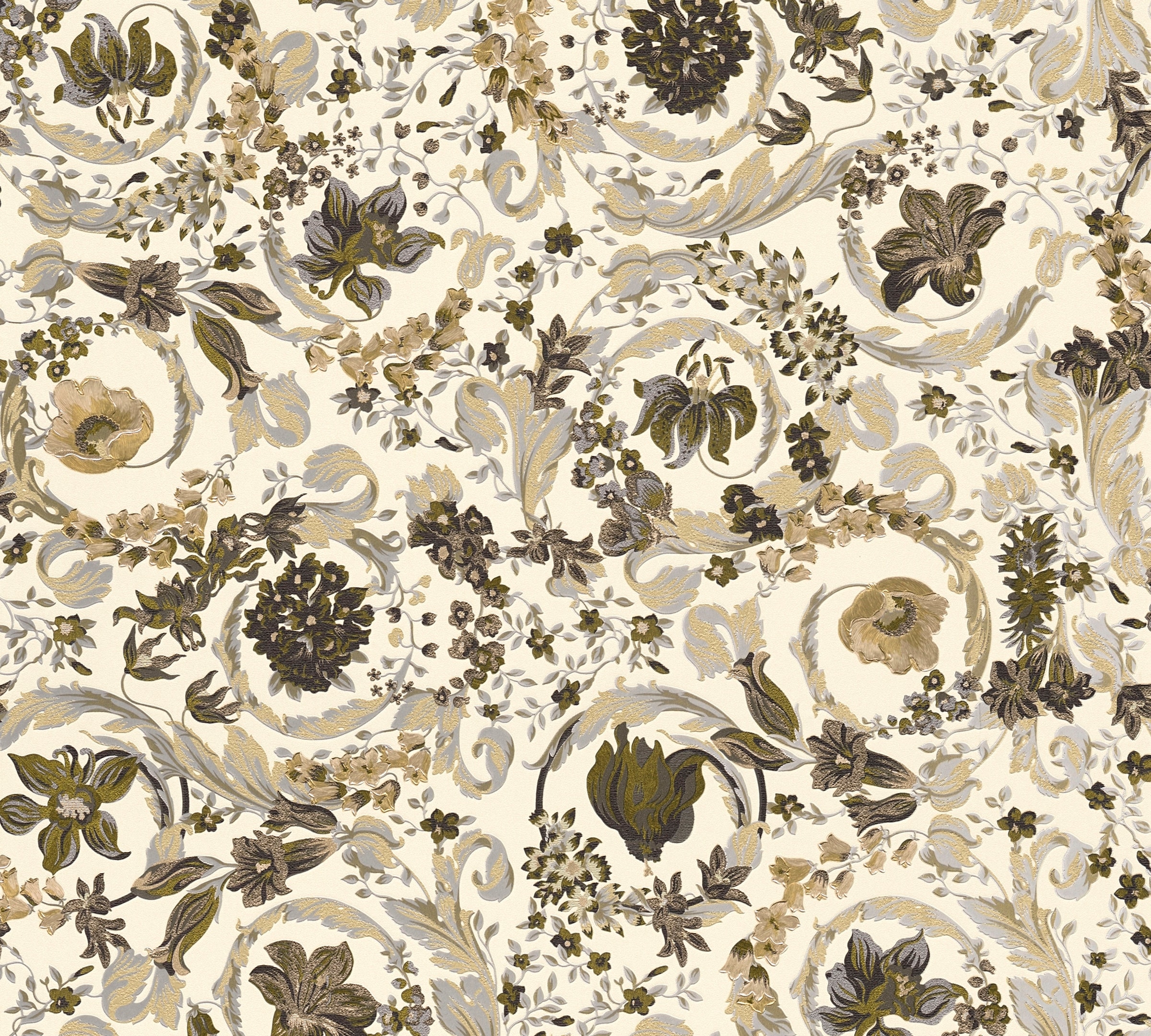 Versace Vliestapete "Wallpaper Versace 5 Floral" abstrakt gemustert leicht glänzend leicht strukturiert Designertapete Tapeten Wohnzimmer Schlafzimmer Küche Flur Design Optik