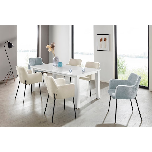 INOSIGN Esstisch »Dunja«, Tischplatte MDF hochglänzend lackiert,  Einlegetischplatte, Höhe 76 cm kaufen | BAUR