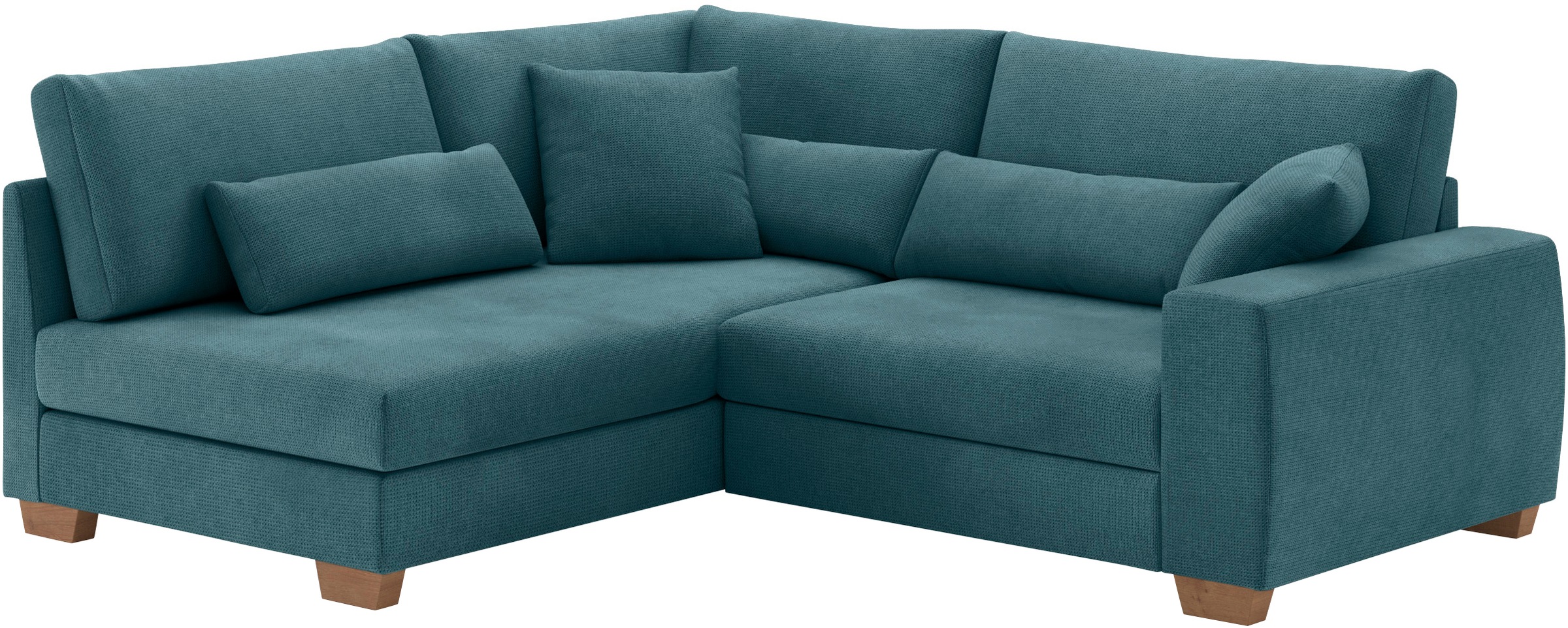Mr. Couch Ecksofa »Helena L-Form, bis 140 kg belastbar«, mit Taschenfederkern, wahlweise mit Bettfunktion