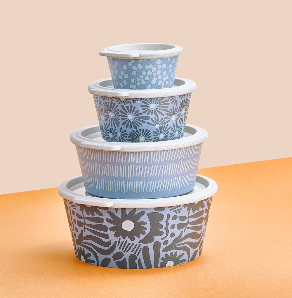 KOZIOL Aufbewahrungsschüssel »BLOMSTER BOX 1,3l LINE Schale 1,3l mit Deckel« 1 tlg.