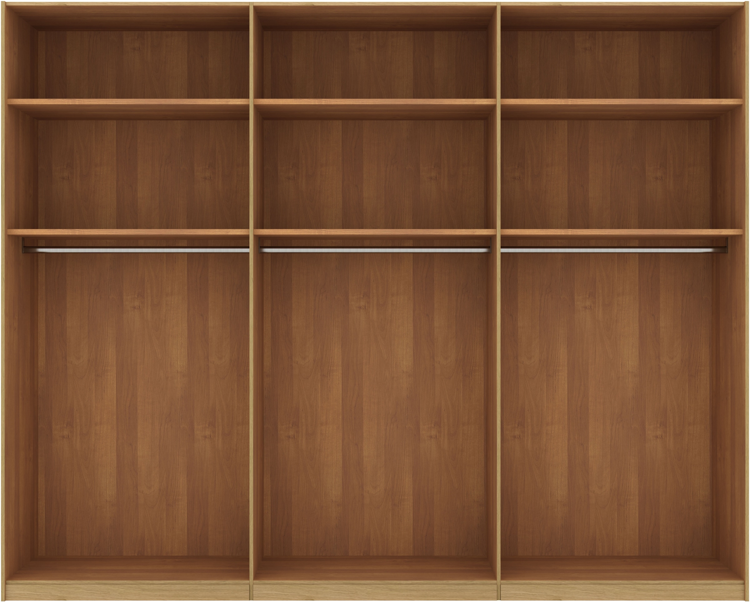 Musterring Schwebetürenschrank »Savona, Kleiderschrank, Schrank, Garderobe, mit Schiebetüren«, (Teilmassiv Bianco-Eiche, mit Spiegel oder Glas, MADE IN GERMANY), Türen Bianco-Eiche massiv, Spiegel-/Glastüren, eingelegte Chromleiste