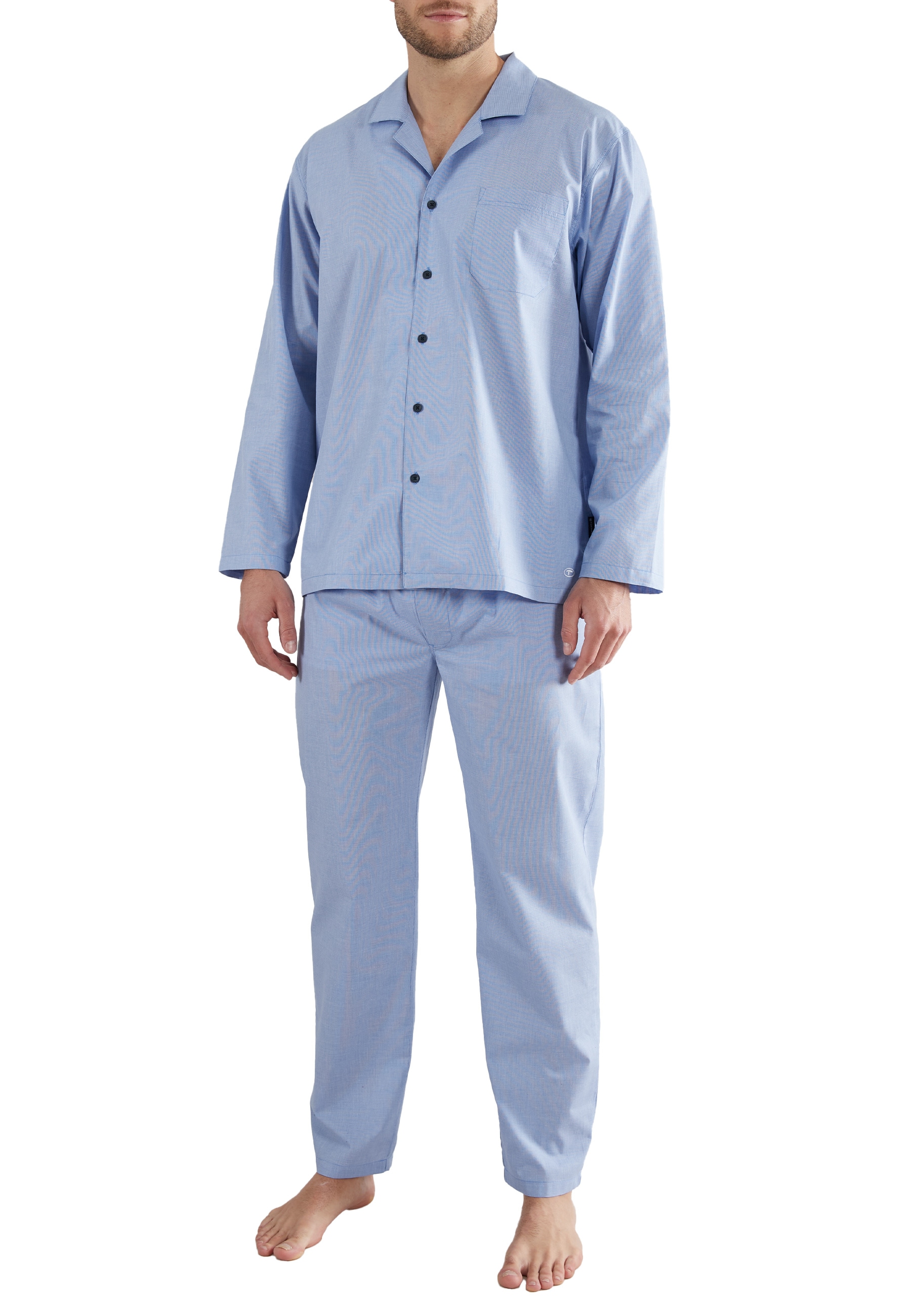 TOM TAILOR Pyjama, (2 tlg.), mit durchgängiger Knopfleiste