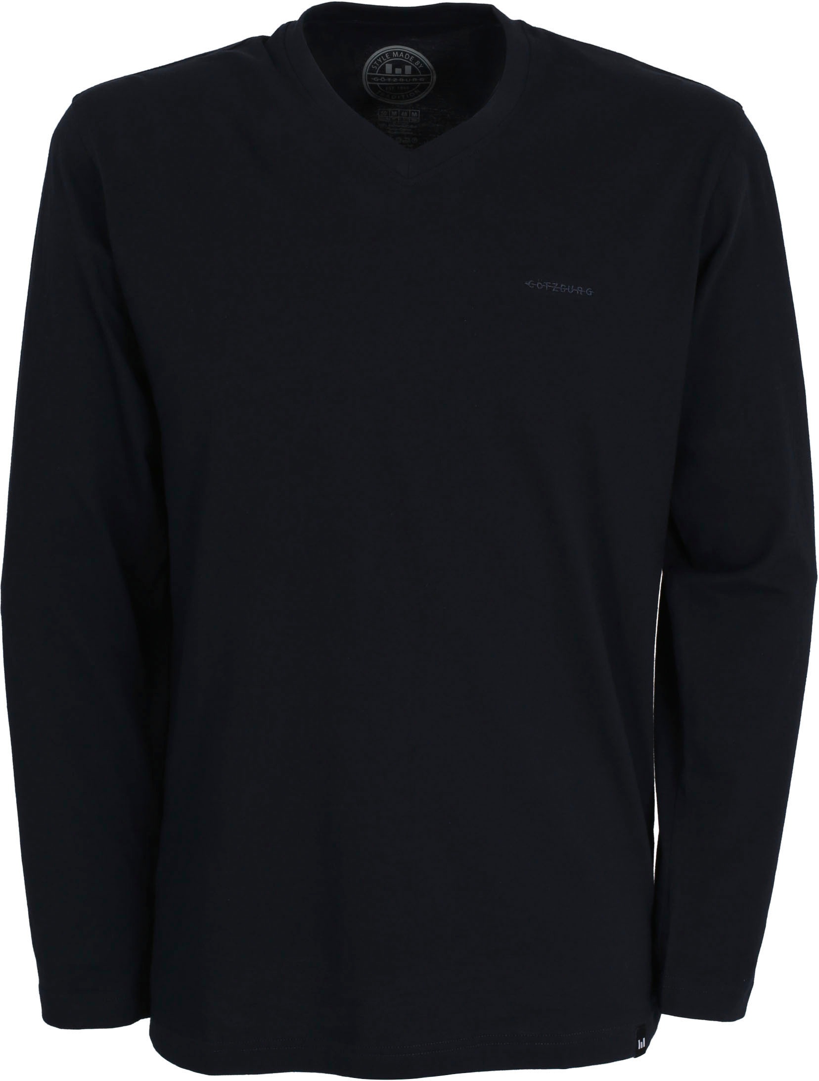GÖTZBURG Pyjamaoberteil "New York", V-Ausschnitt, Langarm, unifarben günstig online kaufen