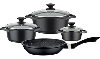 Topf-Set »Gourmet Granit«, Aluminiumguss, (Set, 7 tlg., je 1 Kochtopf Ø 16/20/24 cm,...