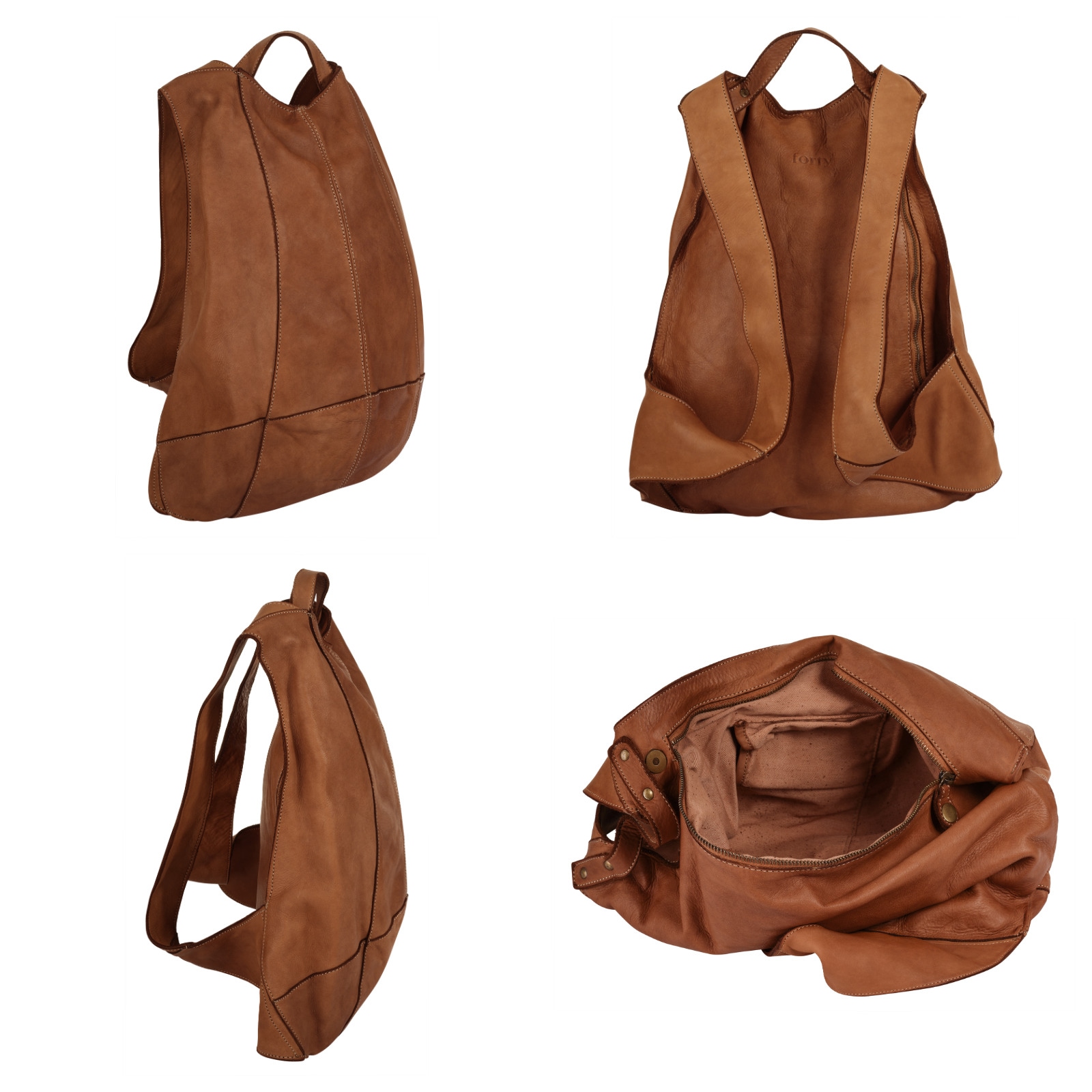 forty° Tagesrucksack, echt Leder, Made in Italy