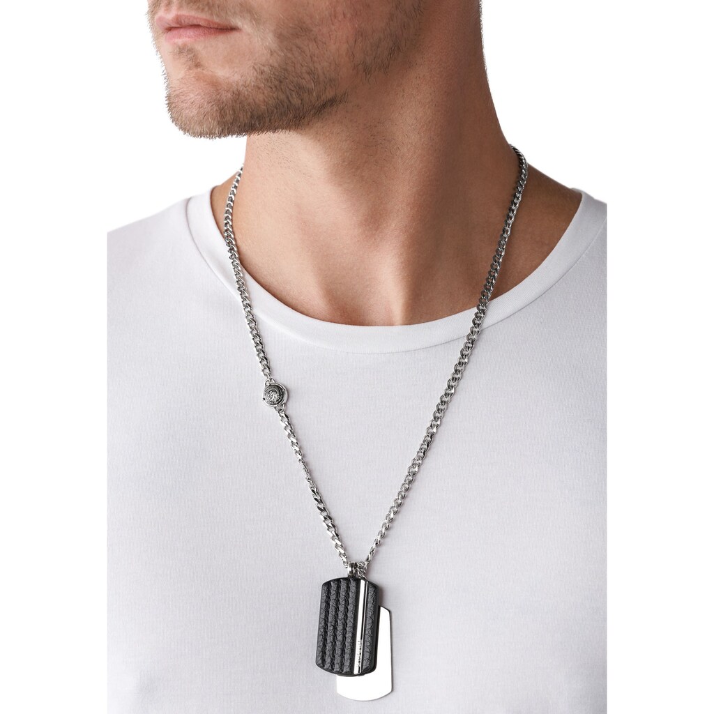 Diesel Kette mit Anhänger »Schmuck Edelstahl Halsschmuck Panzerkette DOG TAG«