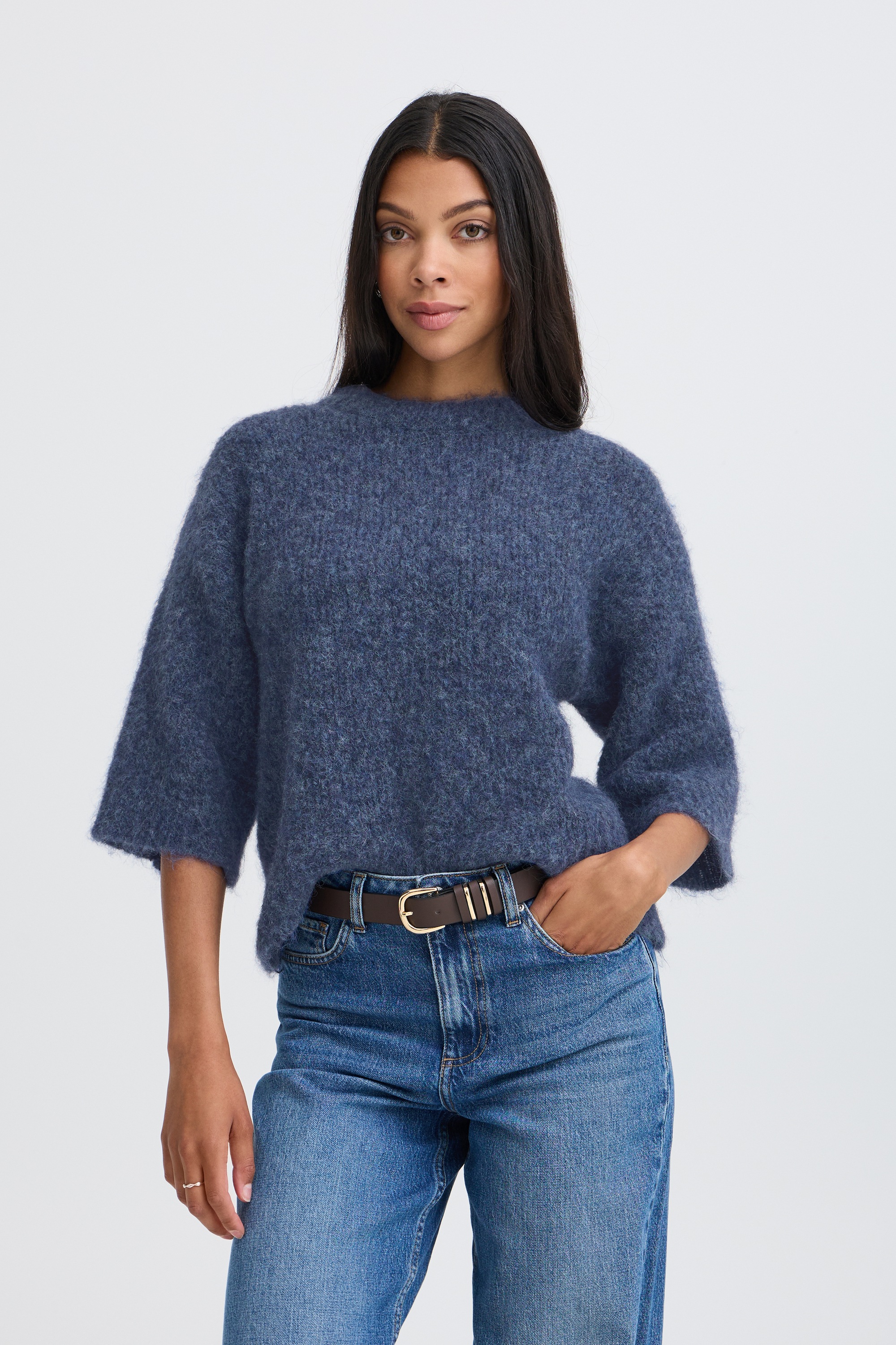 b.young Kurzarmpullover »Damen Halblange Ärmel BYNYLA«