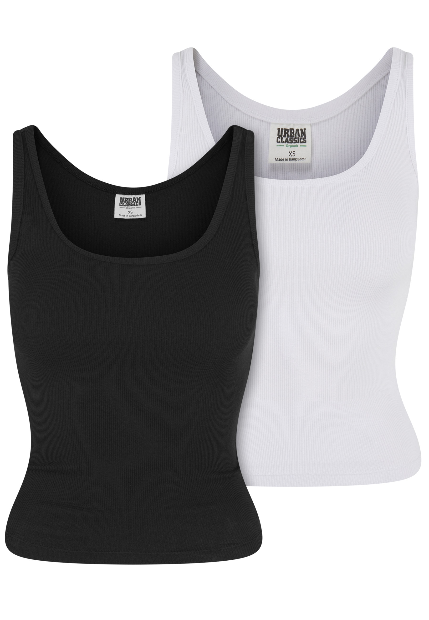 URBAN CLASSICS Tanktop "Urban Classics Ladies Organic Basic Rib Top 2-Pack" günstig online kaufen