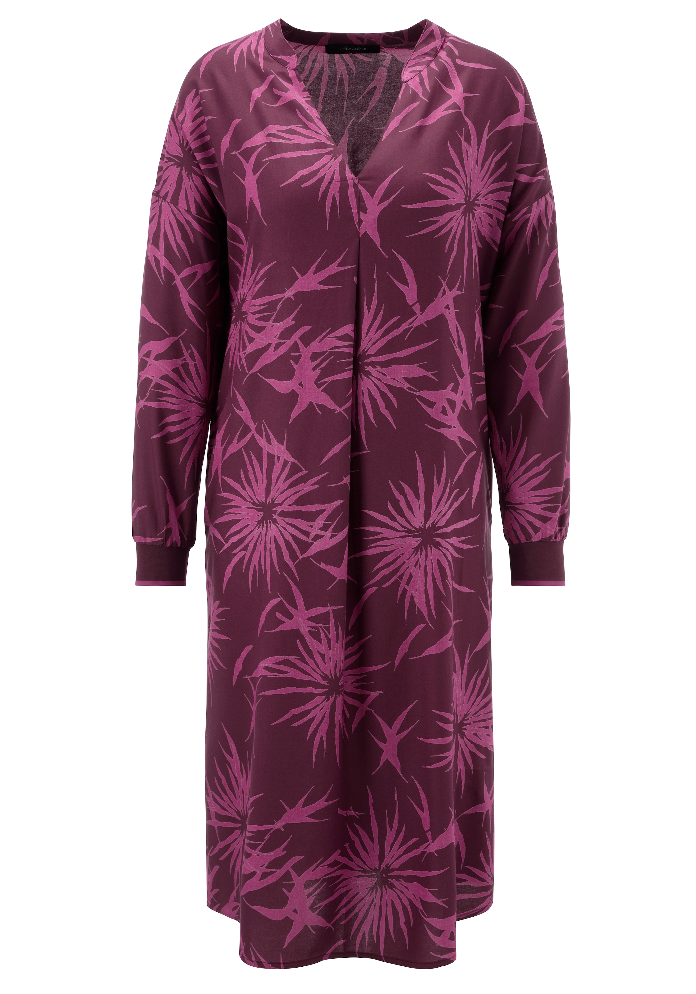 Aniston CASUAL Tunikakleid, mit trendfarbigem, grafischen Blumendruck - NEUE KOLLEKTION