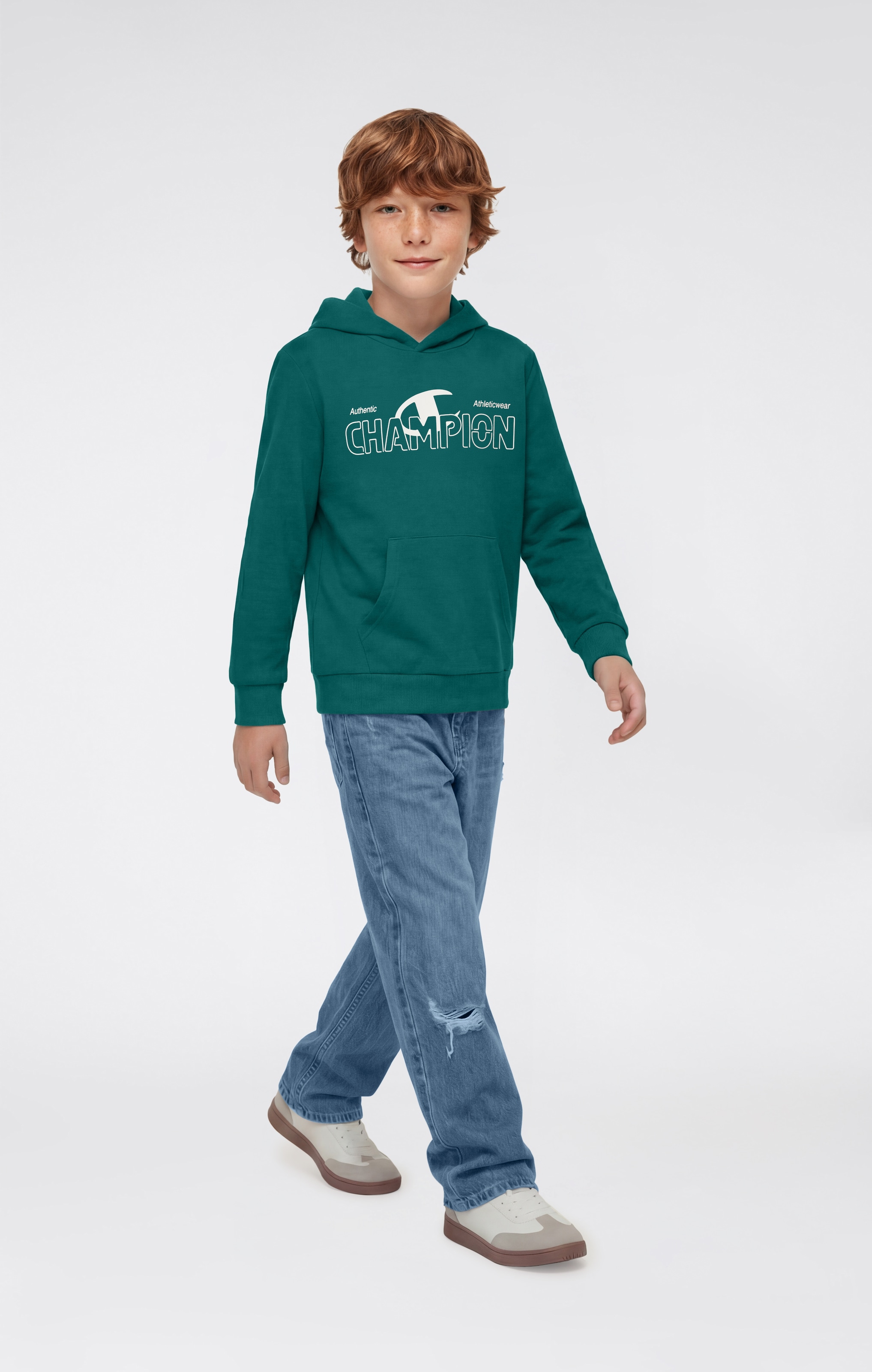 Champion Kapuzensweatshirt »Graphic Terry Hoodie«, mit Kapuze, für Kinder, bequeme Passform
