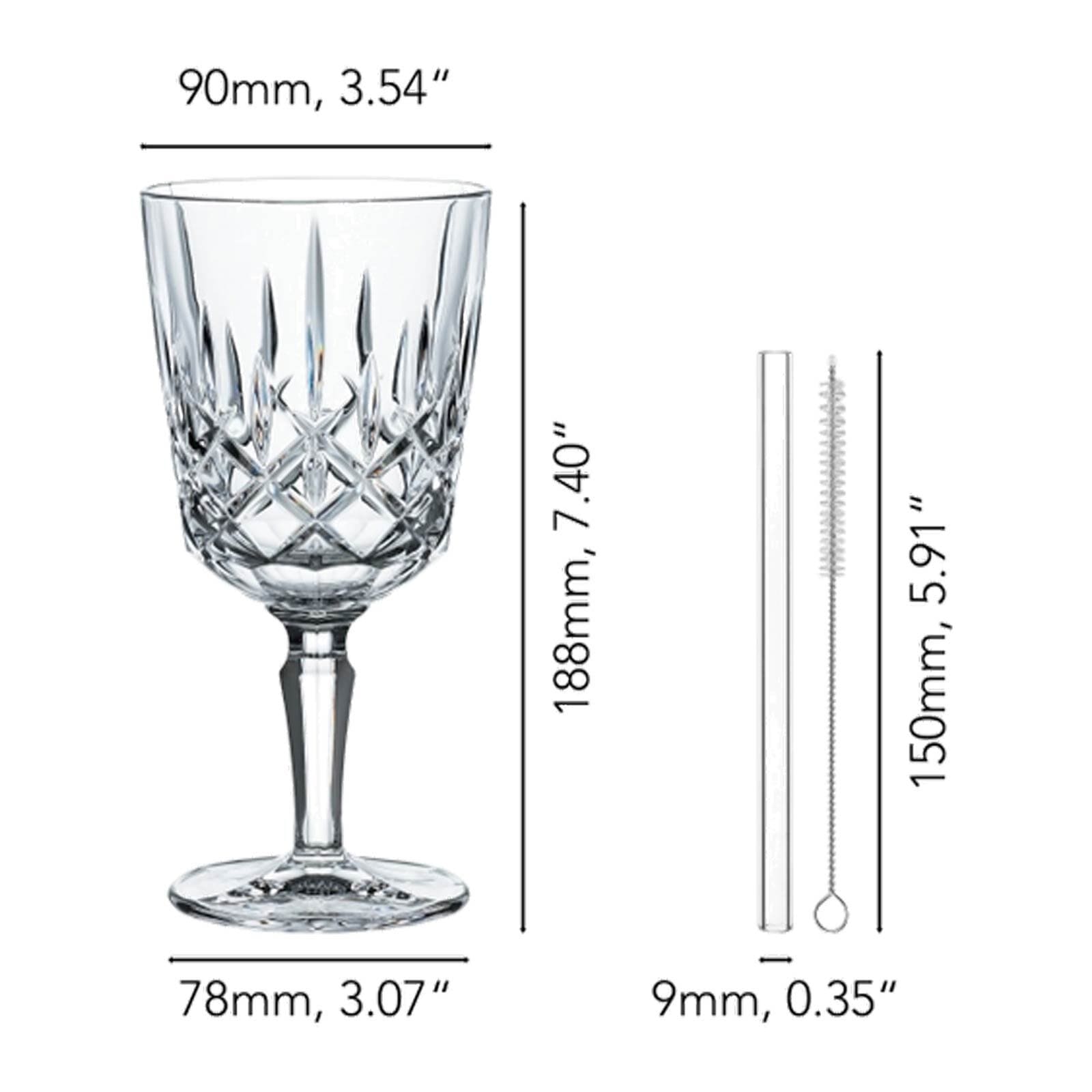 Nachtmann Weißweinglas »Cocktailgläser mit Glastrinkhalmen Noblesse 355 ml 2er Set transparent«