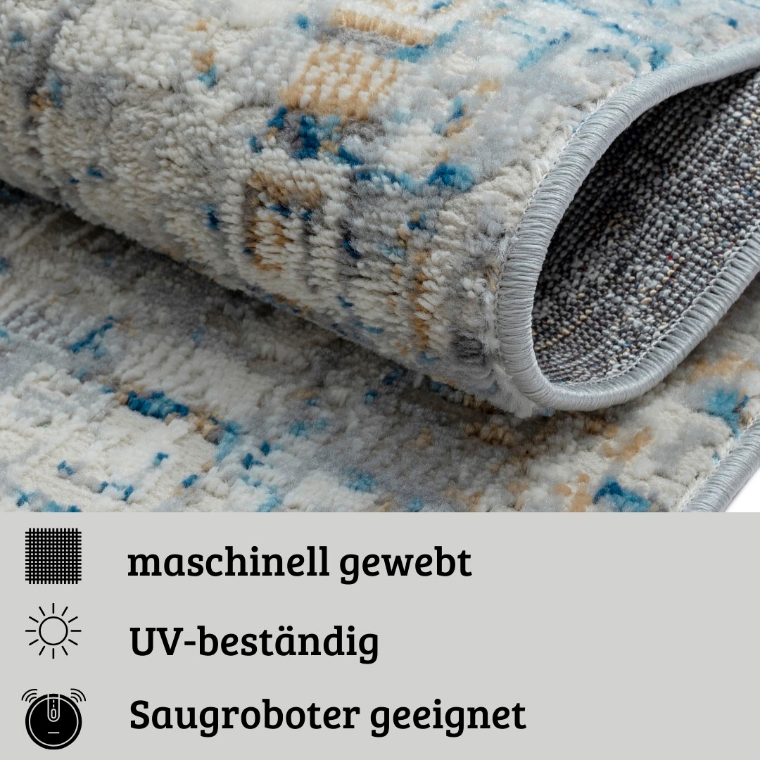 my home Teppich »Jaxyn«, rechteckig, 8 mm Höhe, Kurzflor, modernes Design, pflegeleicht, Wohnzimmer
