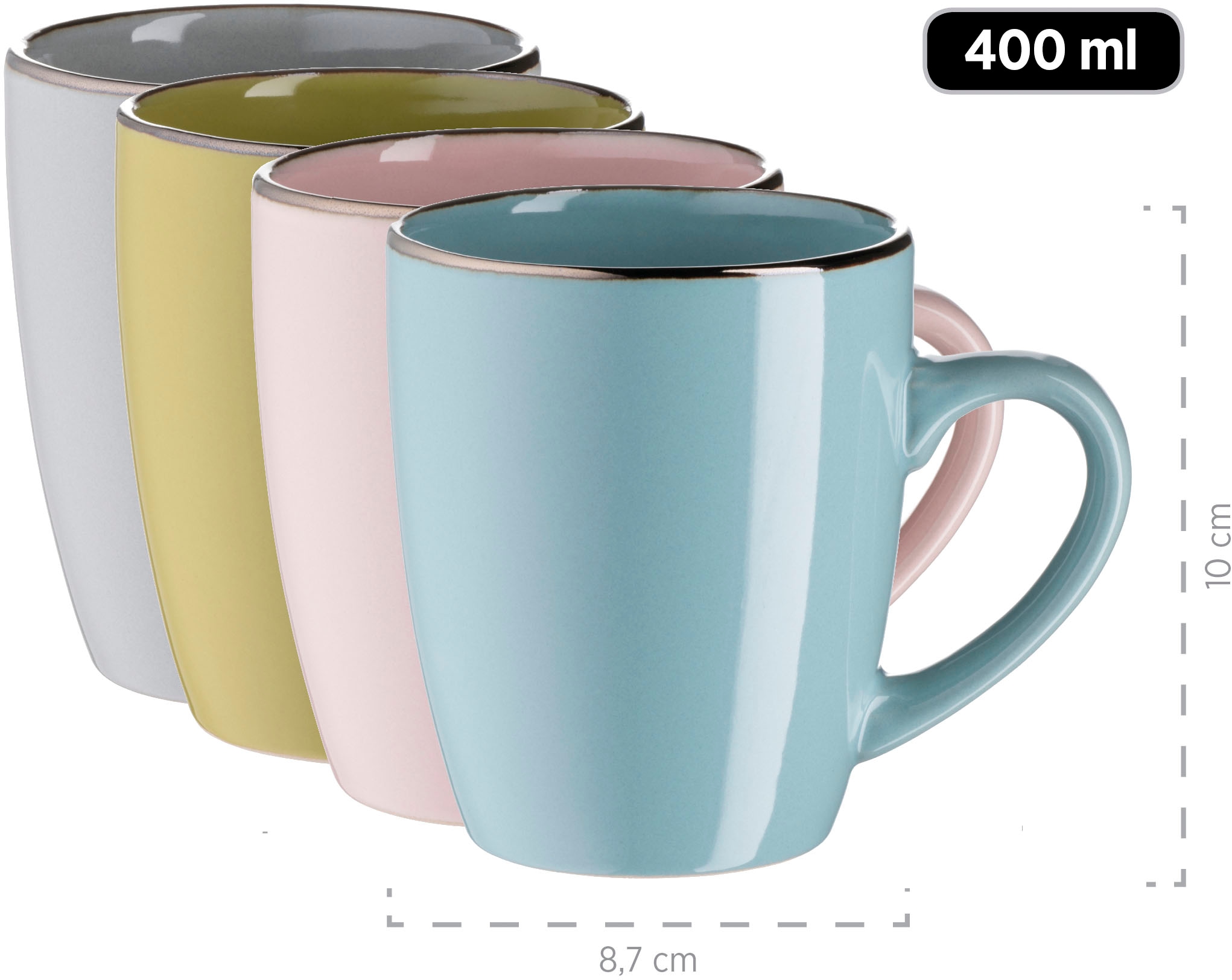 MÄSER Kombiservice »METALLIC RIM, Geschirr-Set, Steinzeug«