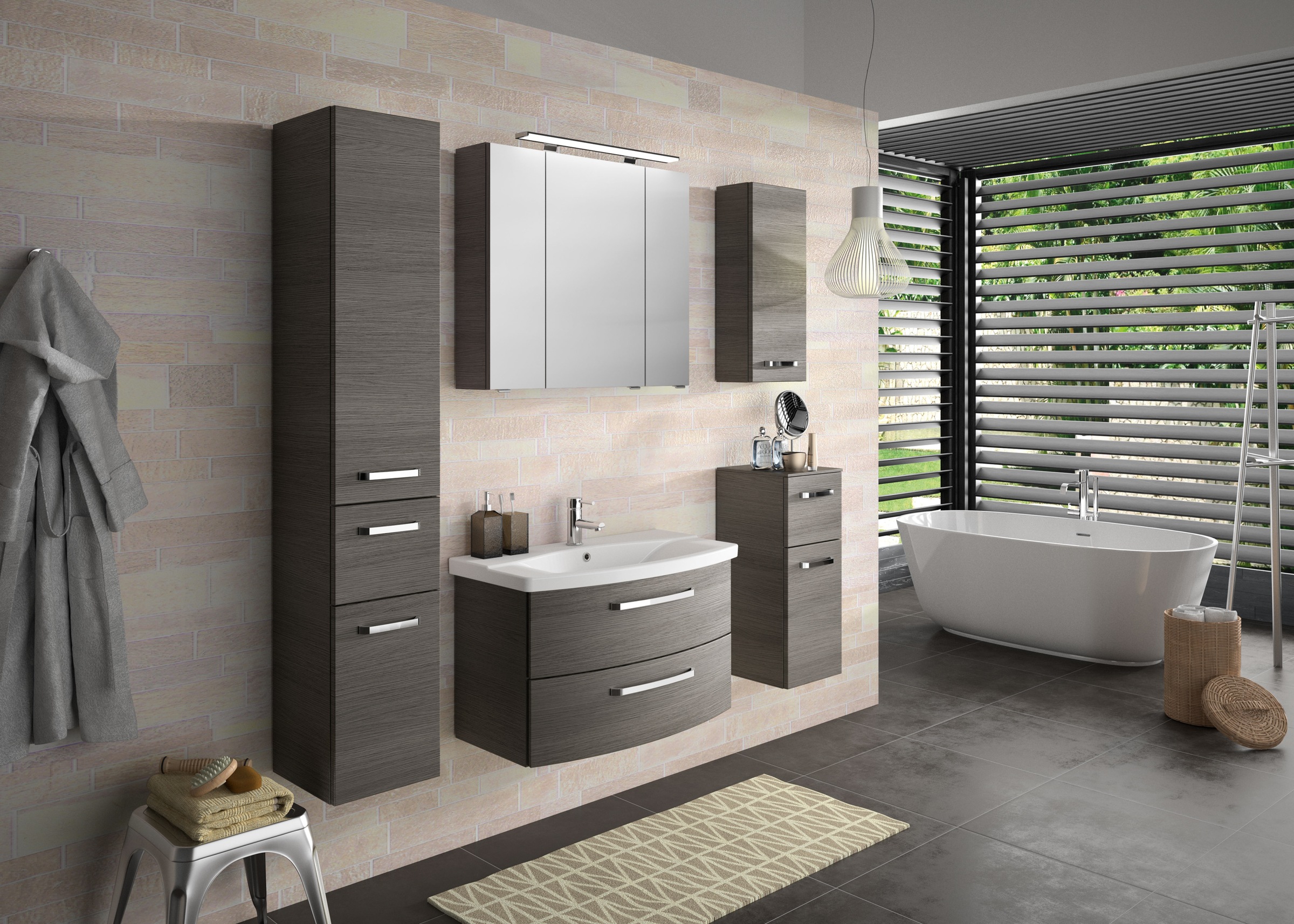 Saphir Hochschrank »Serie 4010 Badschrank 30 cm breit, mit 2 Türen und 1 Schublade«, 3 Glas-Einlegeböden, Badezimmer-Hochschrank inkl. Türdämpfer