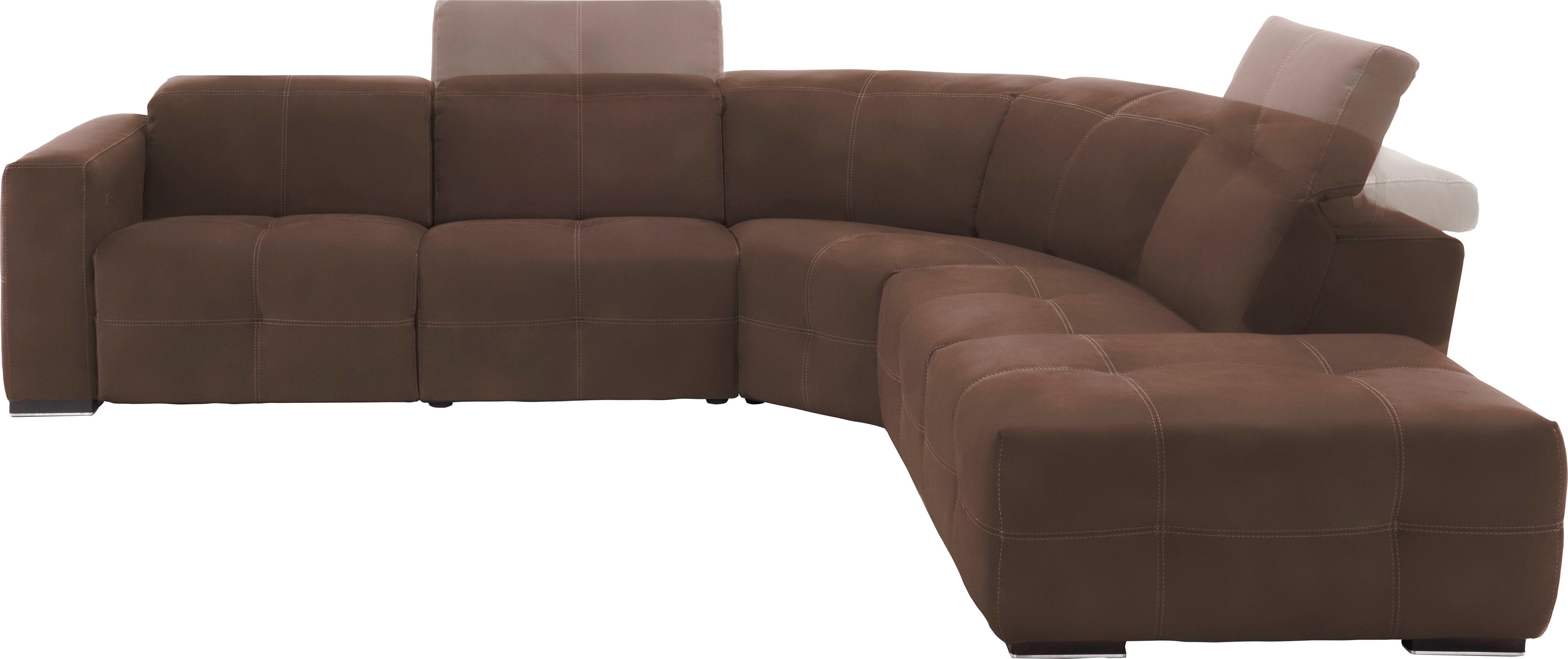 Egoitaliano Ecksofa "Sauvanne, Designsofa der Extraklasse, elegant und bequem, L-Form" wahlweise mit elektrischer Relaxfunktion, Kopfteilverstellung