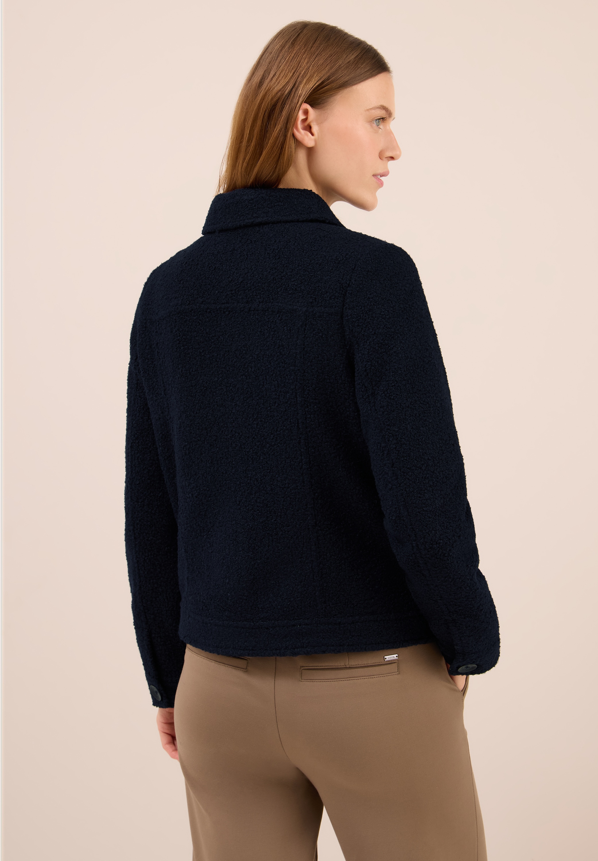 Cecil Fellimitatjacke, ohne Kapuze, mit Knopfleiste