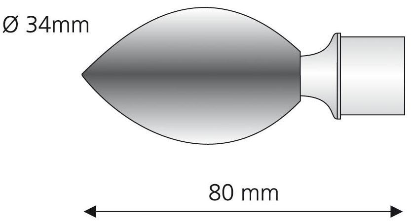 Liedeco Gardinenstangen-Endstück »Egg«, (Set, 1 | mm 16 auf Rechnung BAUR St.), für Ø Gardinenstangen