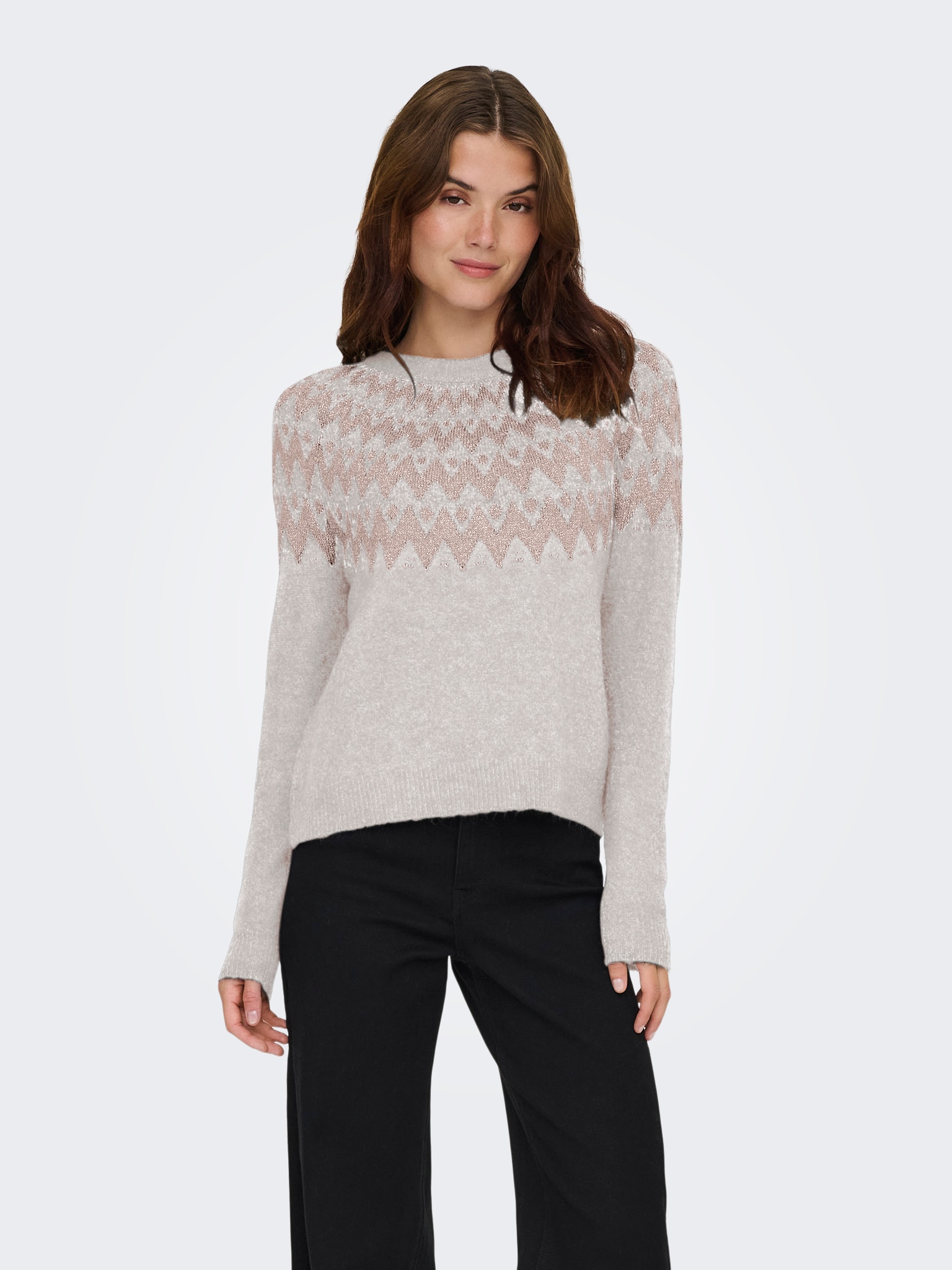 ONLY Strickpullover "ONLFRY LS JQ GLITTER O-NECK CC KNT" günstig online kaufen