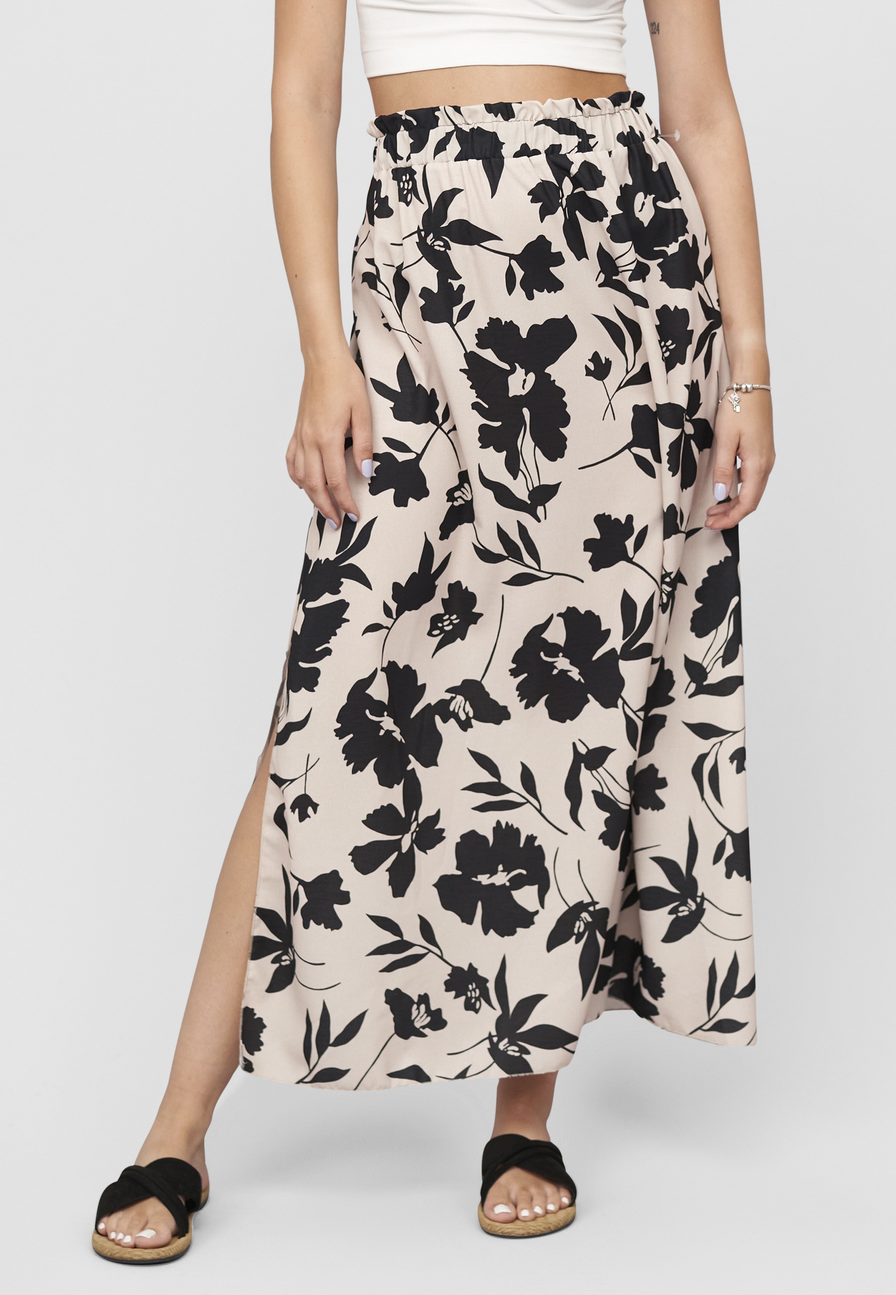 CLOUD 5IVE Sommerrock »CLOUD 5IVE Maxi Skirt with side slit and floral print« 1 Stk.