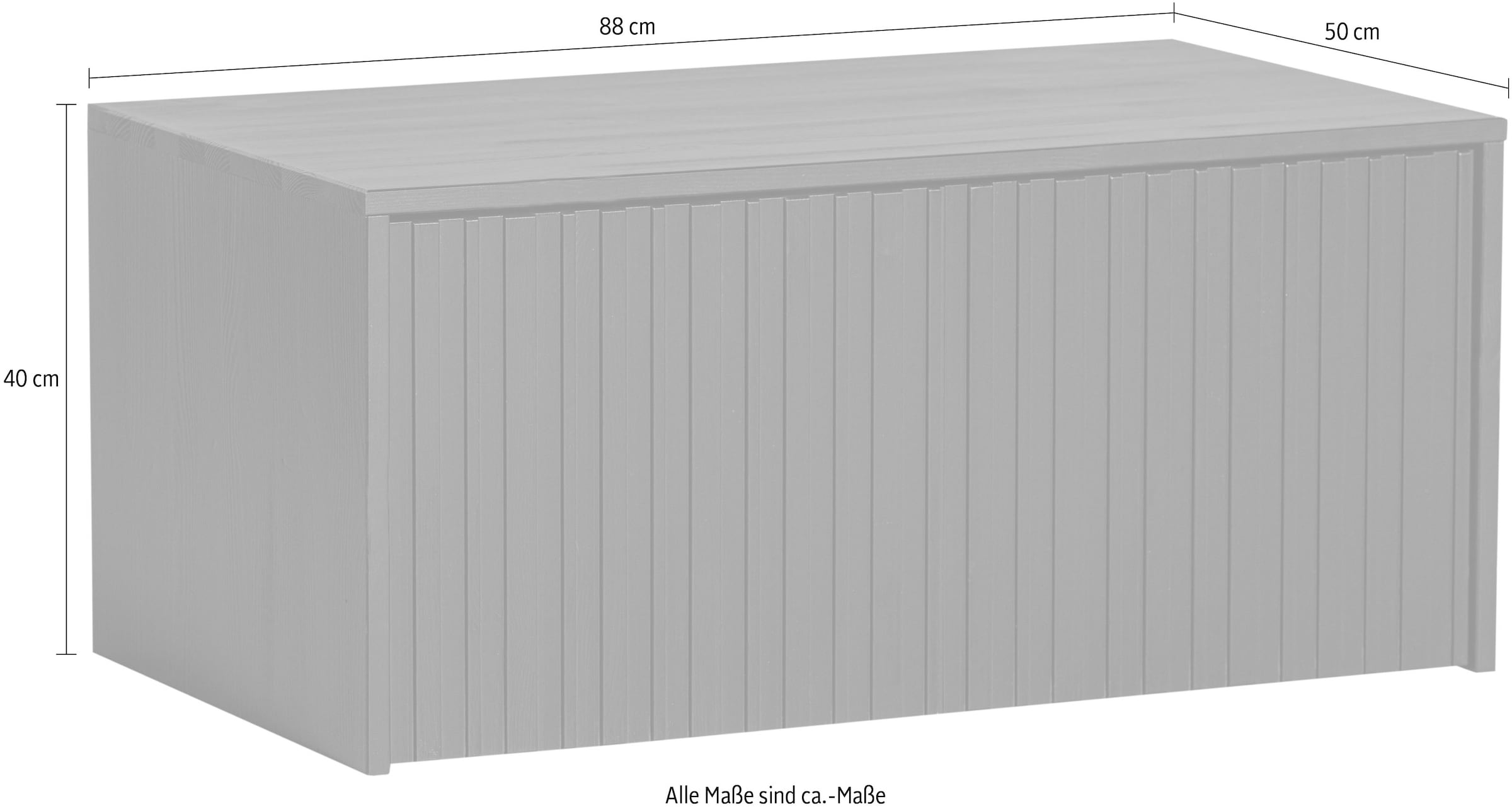 WOOOD Truhenbank »New Gravure Bunkbench«, mit grafischen Relieftüren auf Rollen, Breite 88 cm