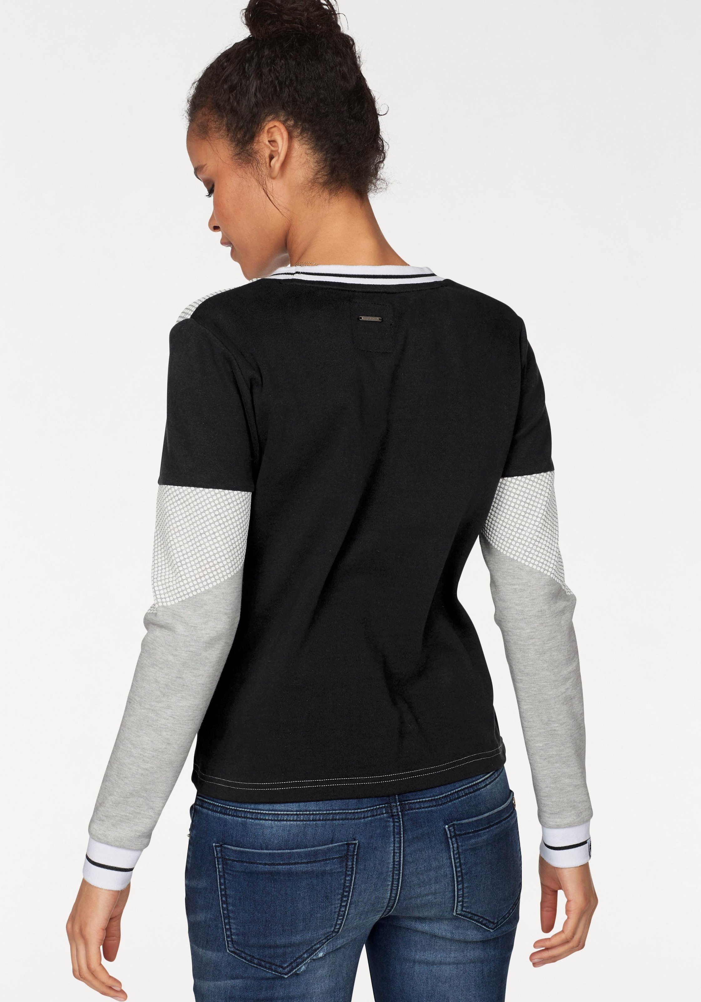 KangaROOS Sweatshirt Langarm, figurbetonte Passform, Colourblocking, aus Ba günstig online kaufen