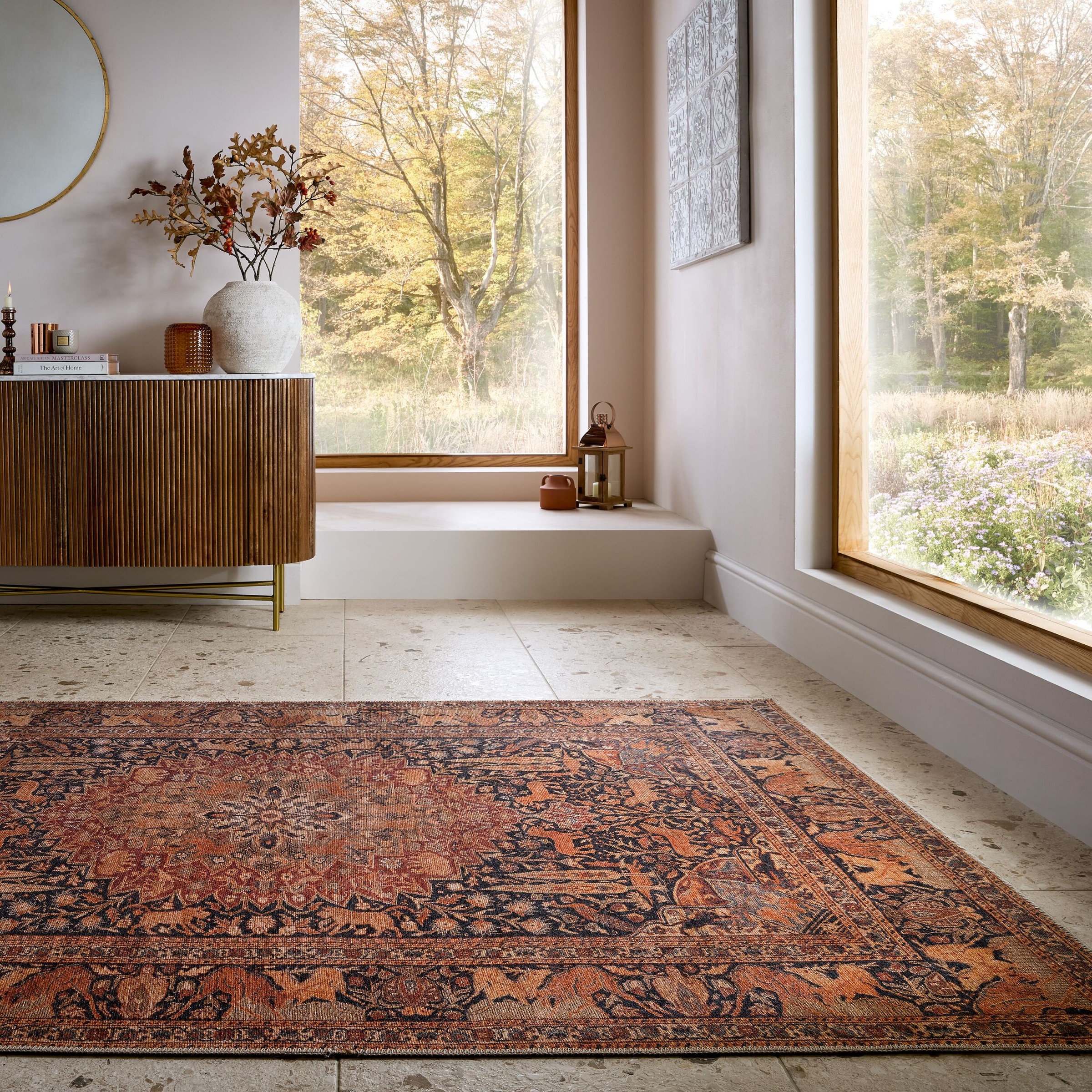 FLAIR RUGS Teppich »Nico«, rechteckig, 4 mm Höhe, Waschbarer Traditioneller Teppich