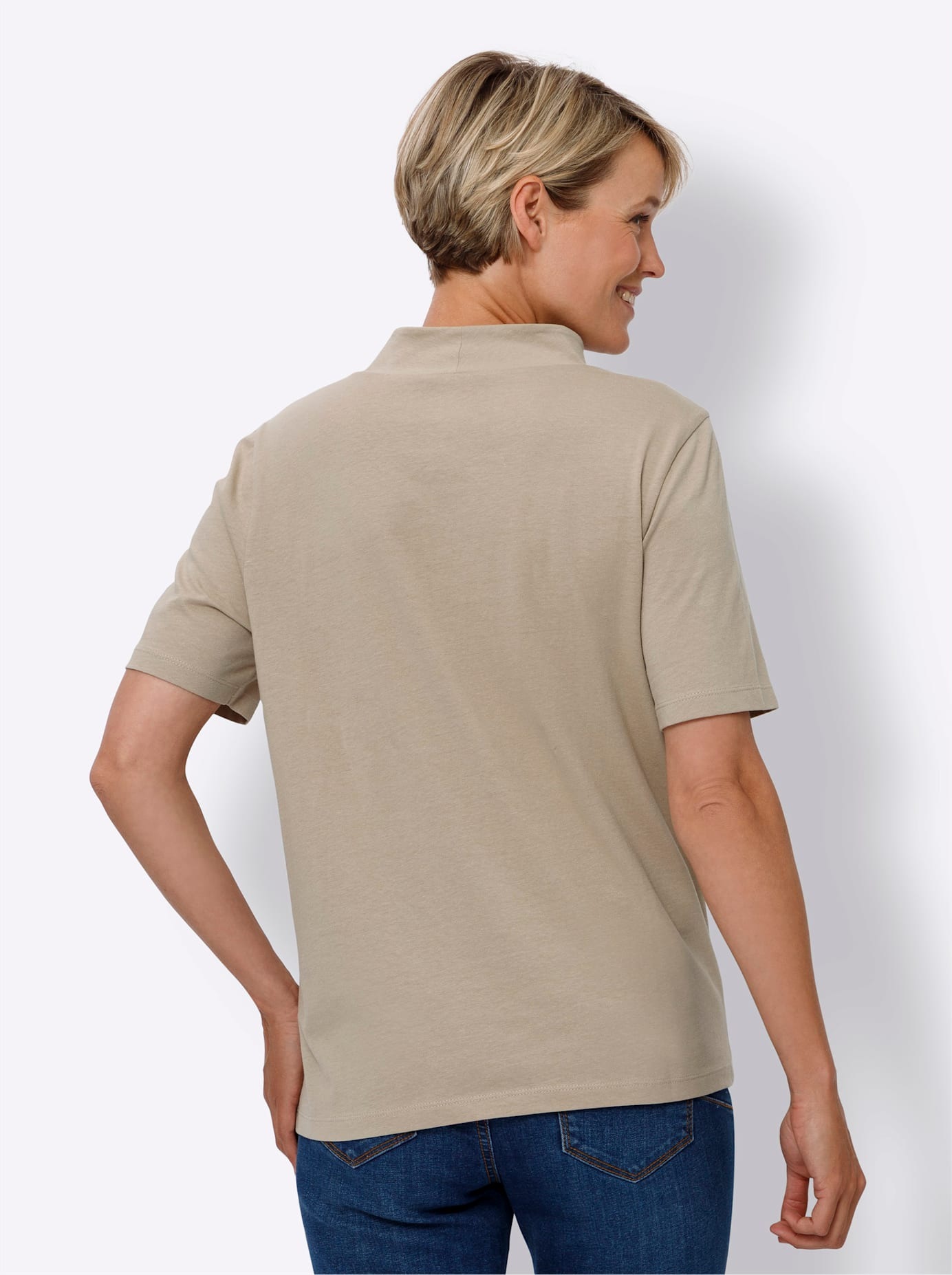 Classic Basics Stehkragenshirt "Kurzarm-Shirt", (1 tlg.) günstig online kaufen