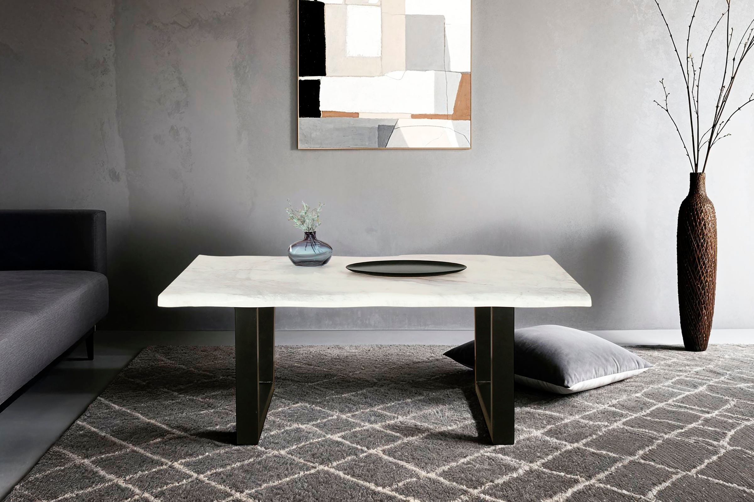 byLIVING Couchtisch "Stone" 1 Stk. tlg. aus echtem weißen Marmor mit natürl günstig online kaufen